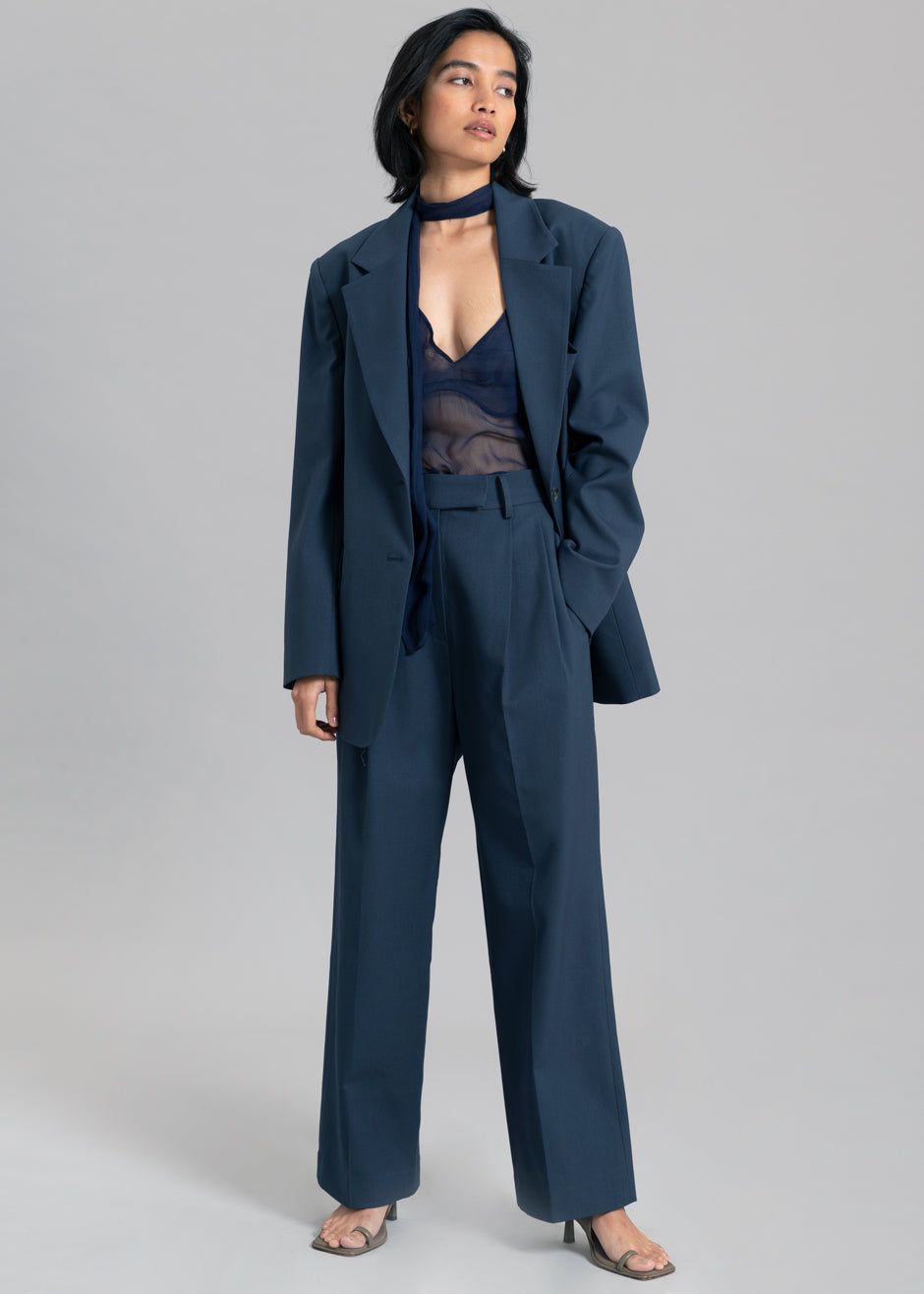 Georgina Wool Blend Blazer - Navy sold by Frankie Shop product image thumbnail 3