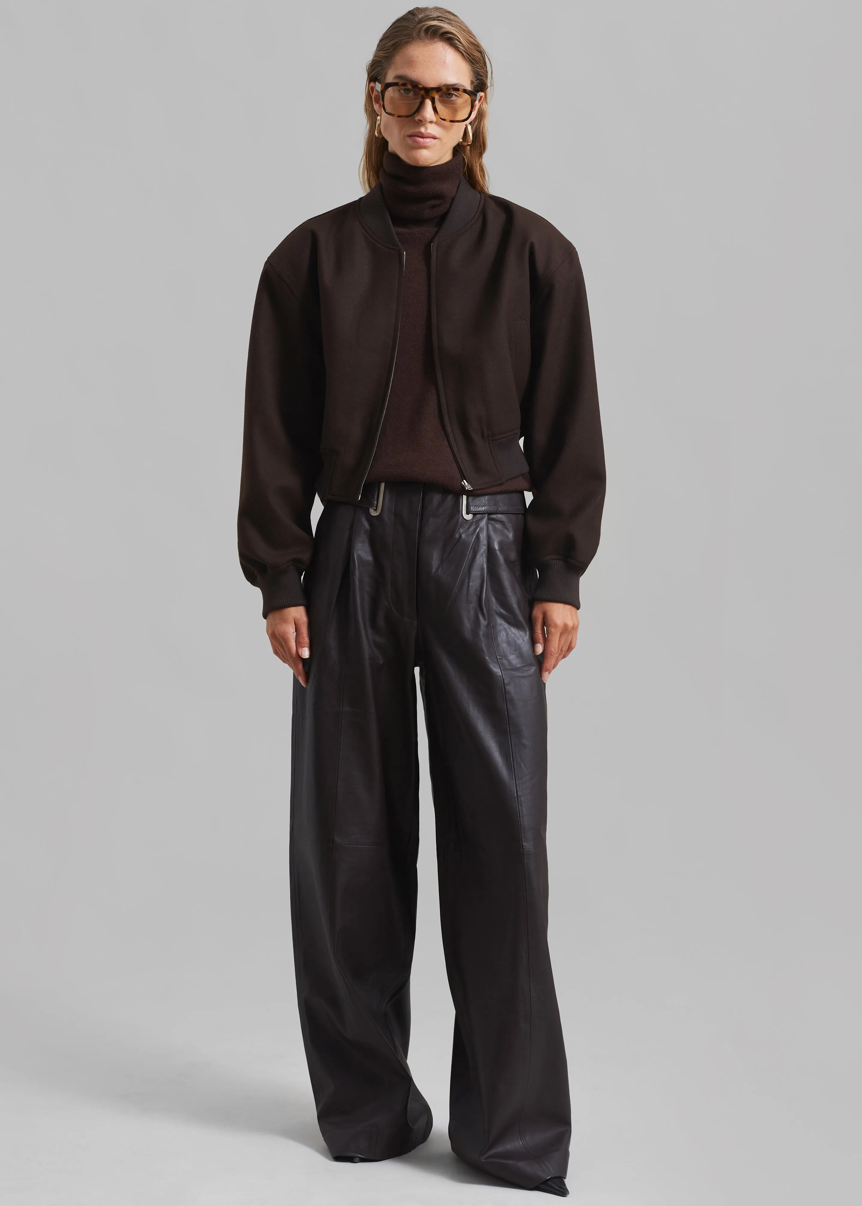 Camille Wool Bomber - Dark Chocolate sold by Frankie Shop product image thumbnail 2