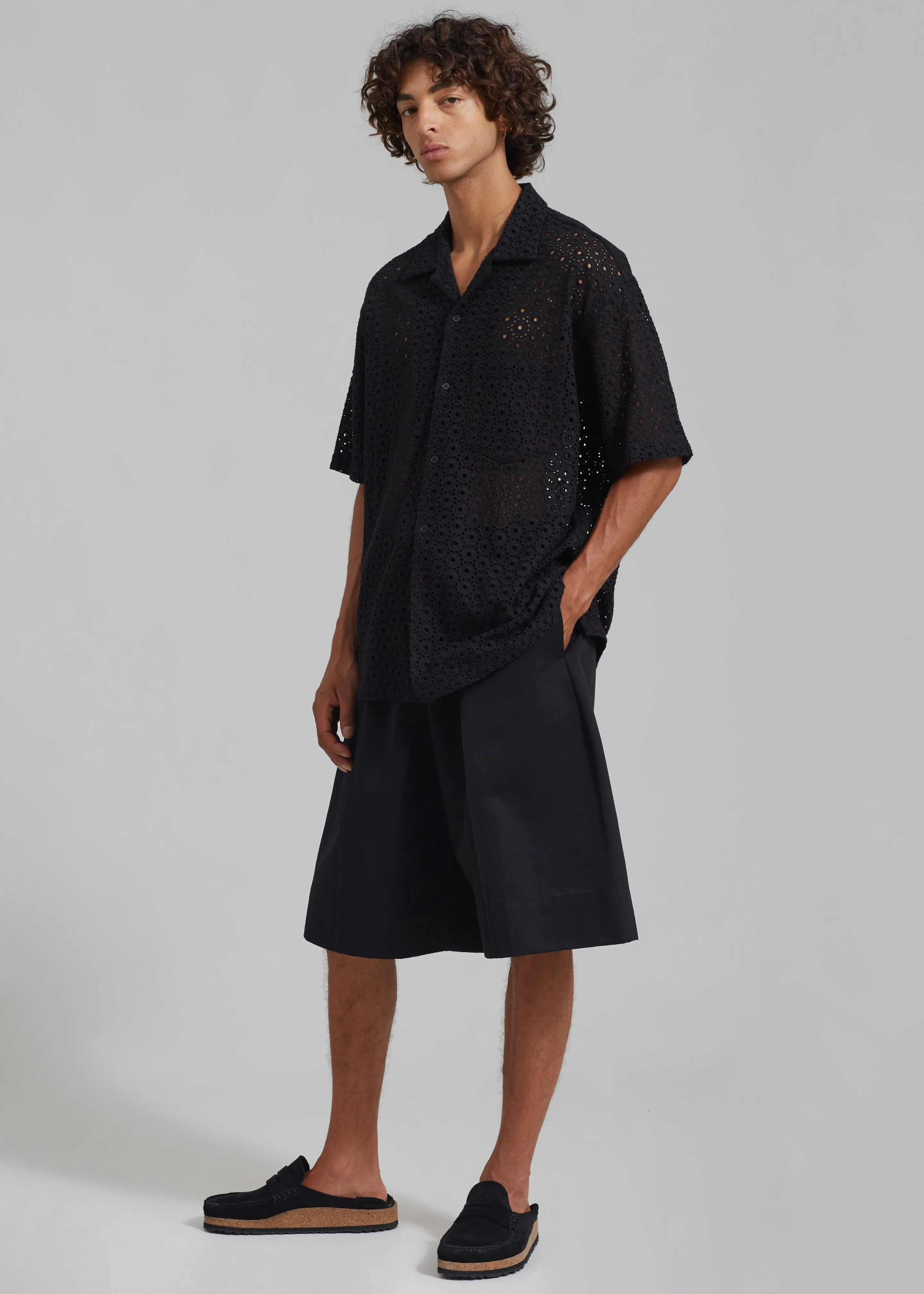 Landon Short Sleeve Shirt - Black sold by Frankie Shop