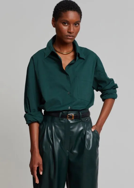 Lui Poplin Shirt - Bottle Green sold by Frankie Shop