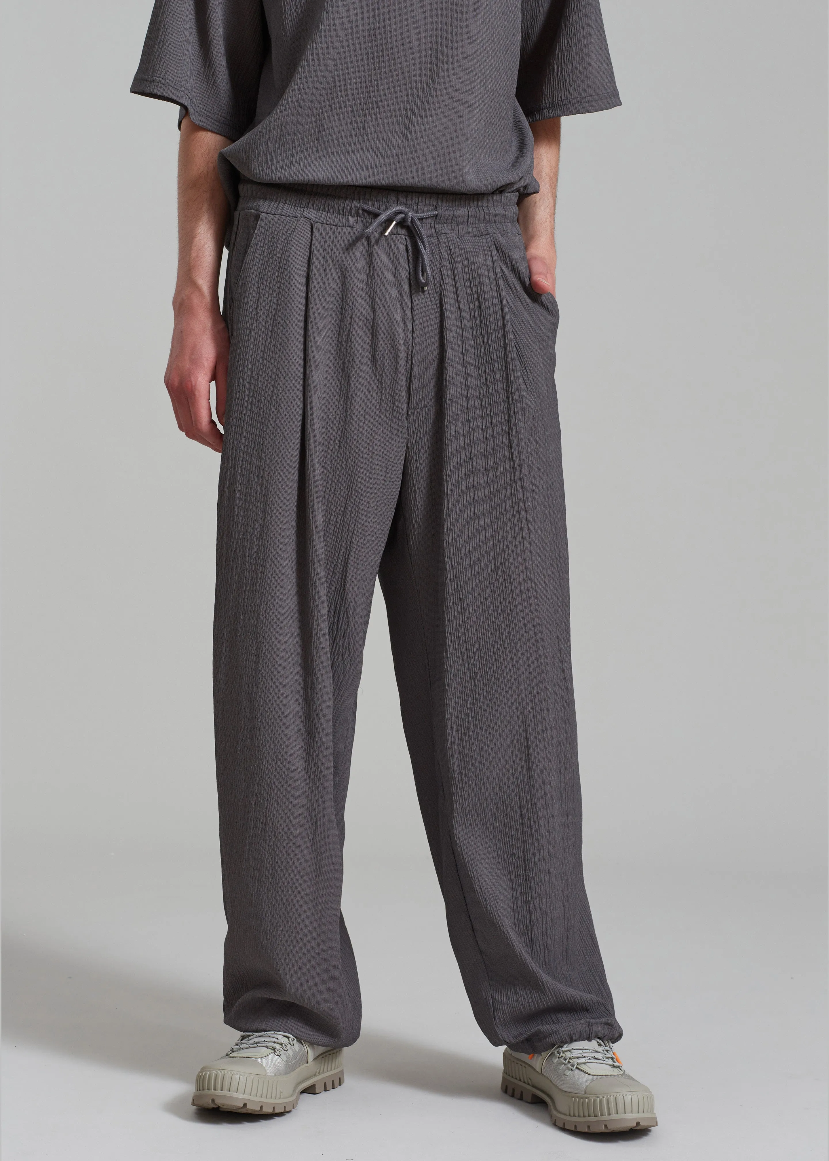Eliott Crinkle Pants - Charcoal sold by Frankie Shop
