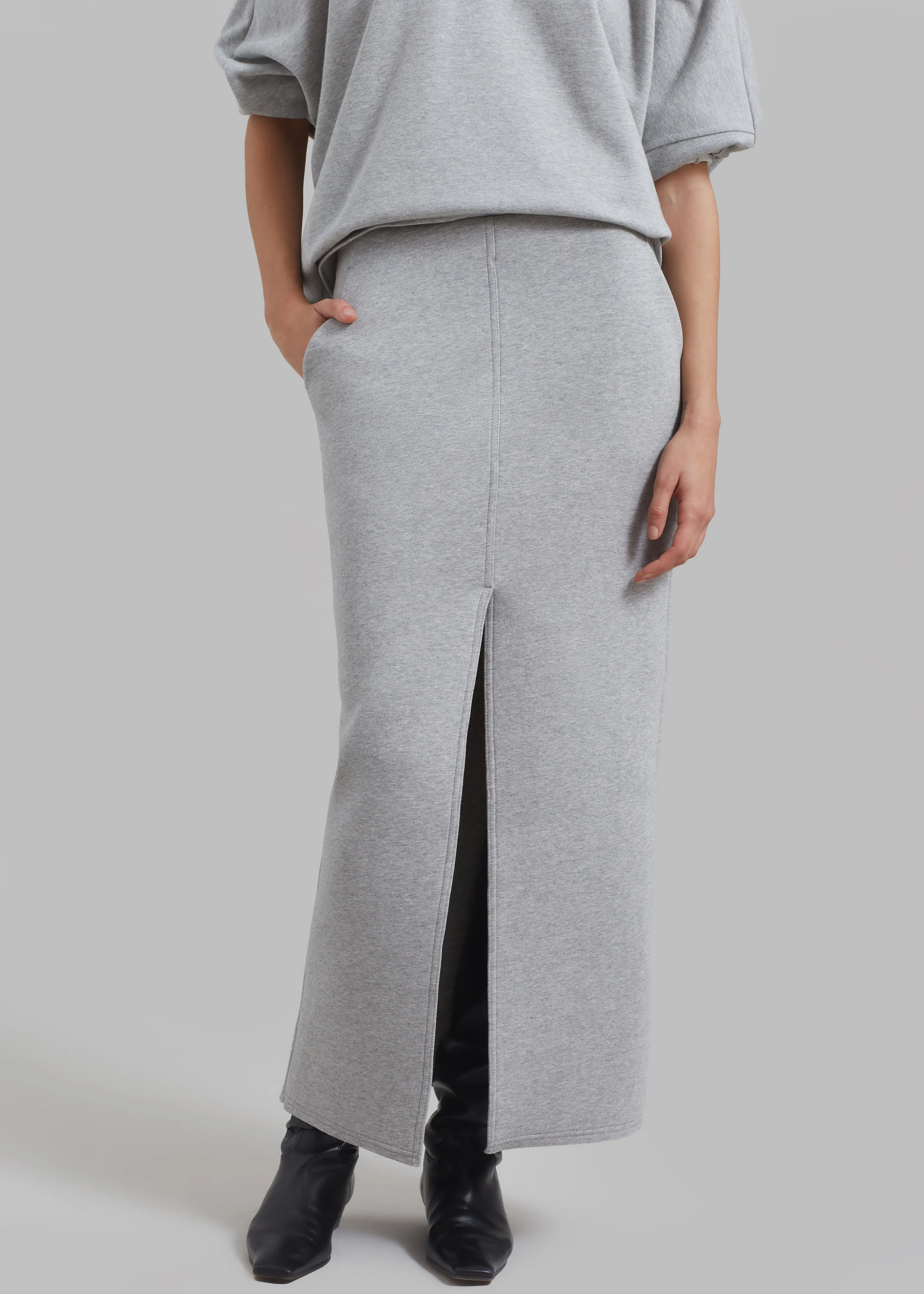 Dana Midi Skirt - Grey sold by Frankie Shop