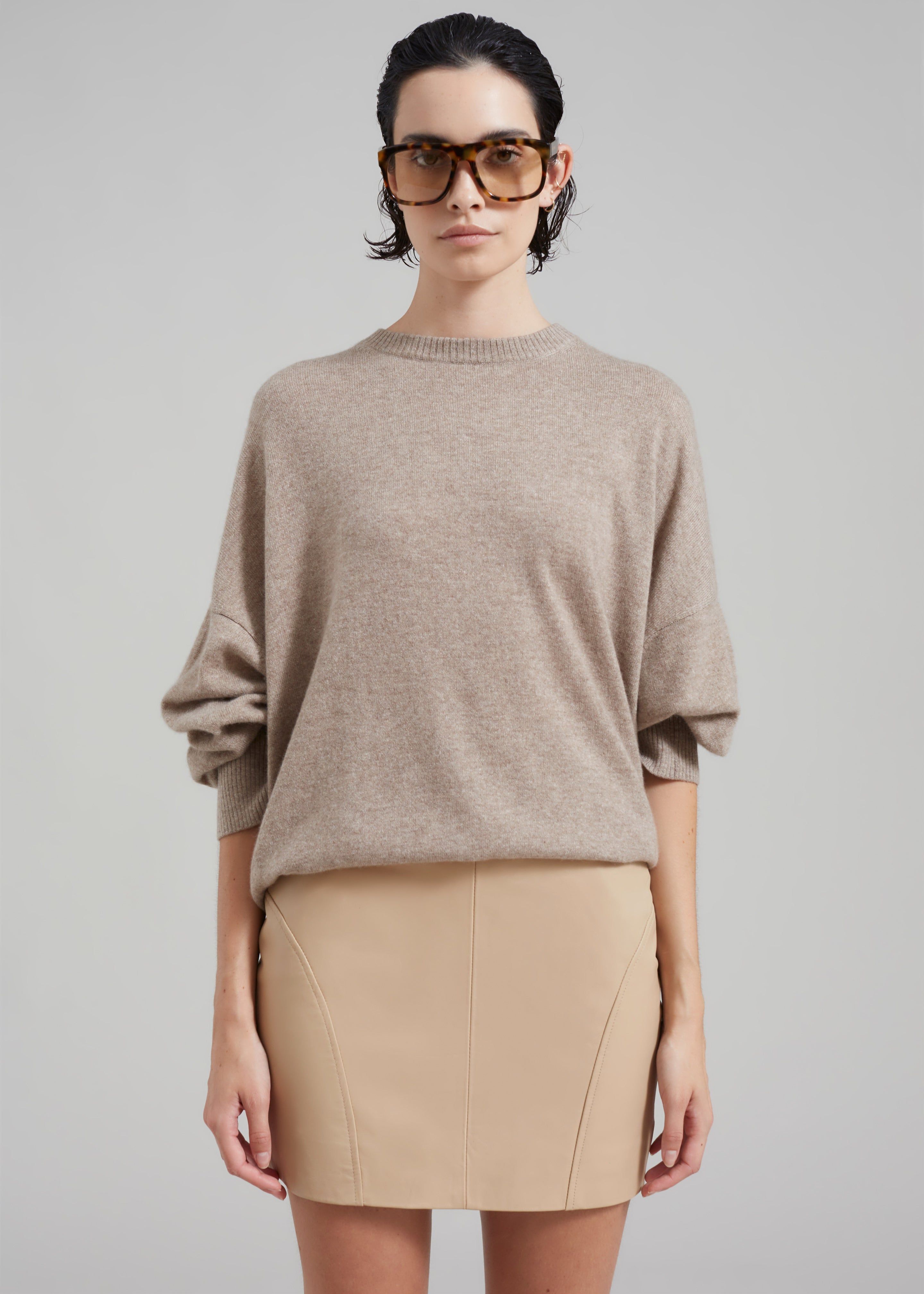 REMAIN Leather Mini Skirt - Incense Beige sold by Frankie Shop product image thumbnail 4