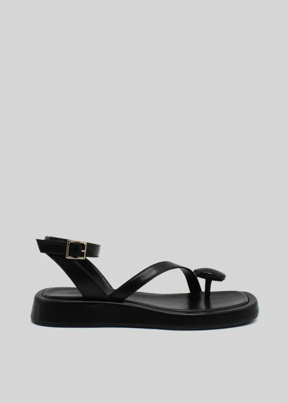 GIA x RHW Rosie Flat Wrap Sandal - Black sold by Frankie Shop