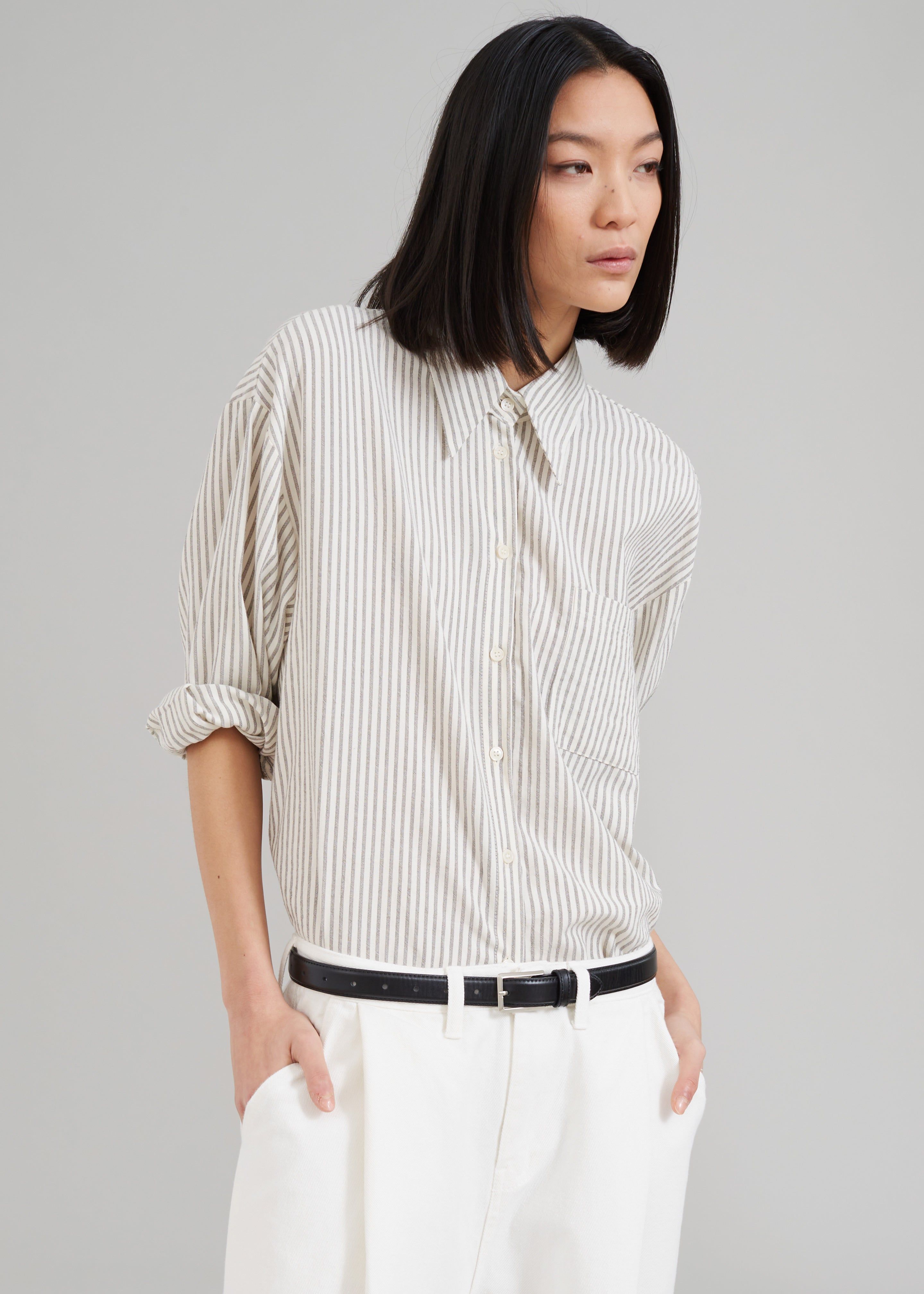Madelen Shirt - Charcoal Stripe sold by Frankie Shop product image thumbnail 6