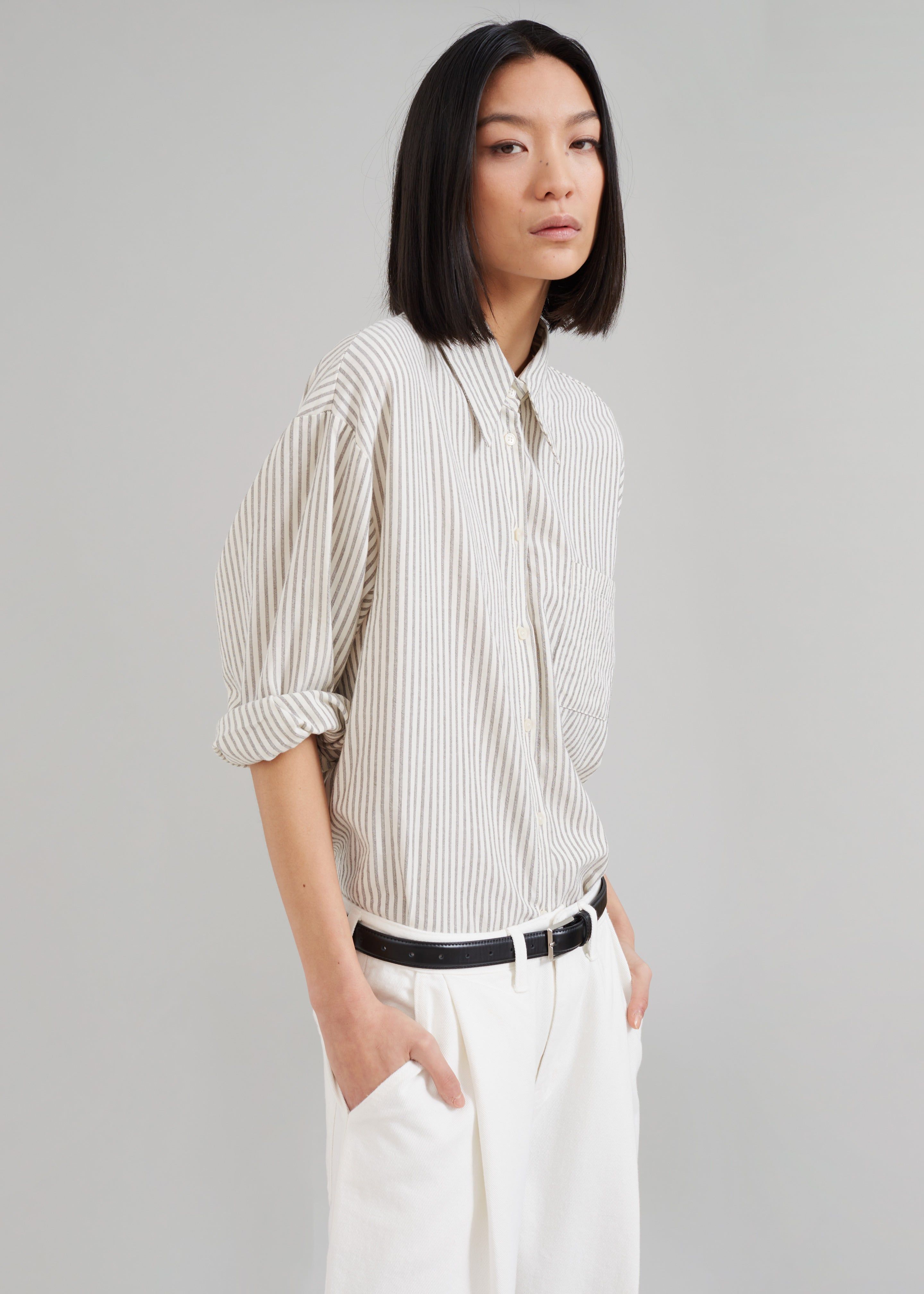 Madelen Shirt - Charcoal Stripe sold by Frankie Shop
