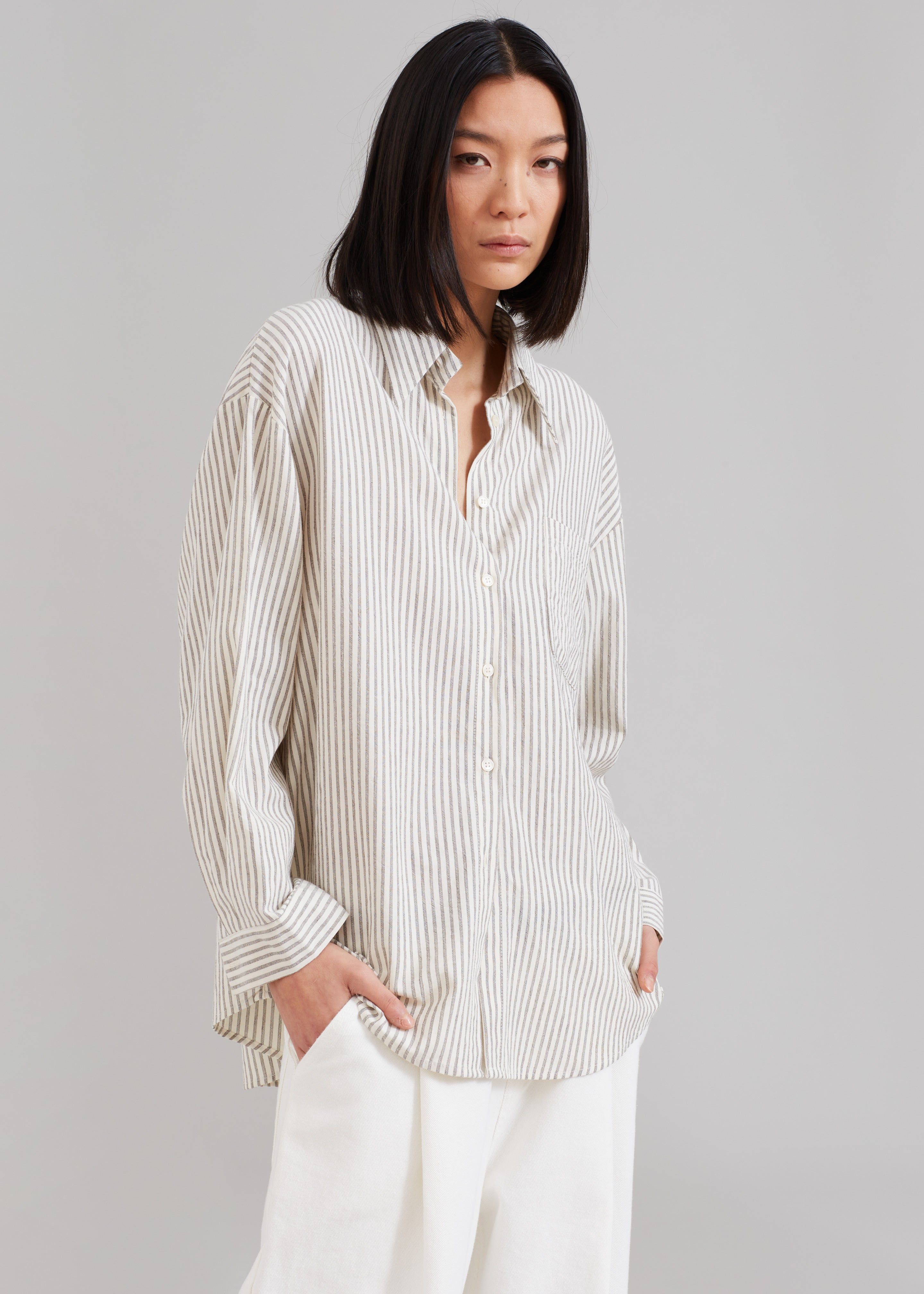 Madelen Shirt - Charcoal Stripe sold by Frankie Shop product image thumbnail 4