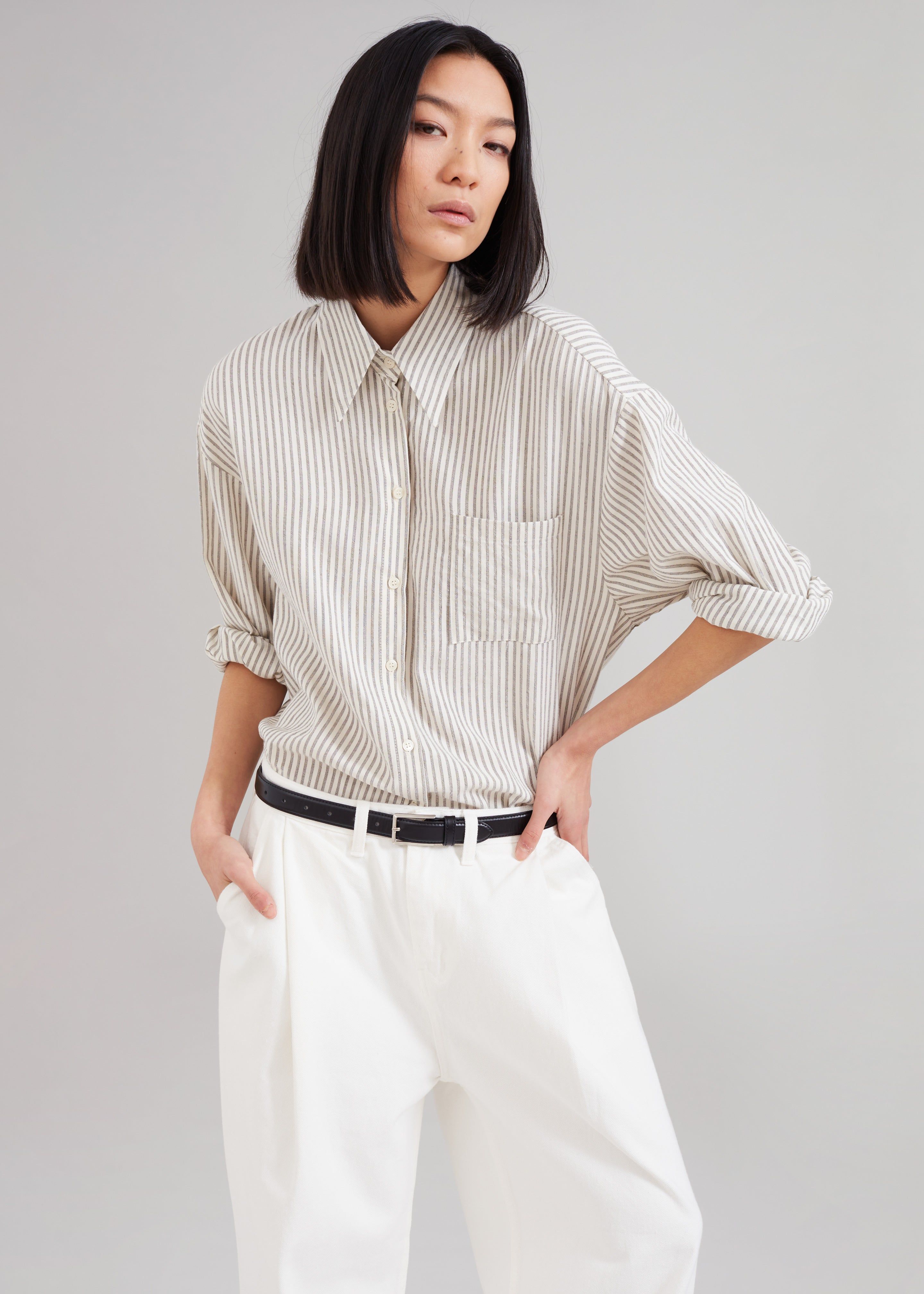 Madelen Shirt - Charcoal Stripe sold by Frankie Shop product image thumbnail 7