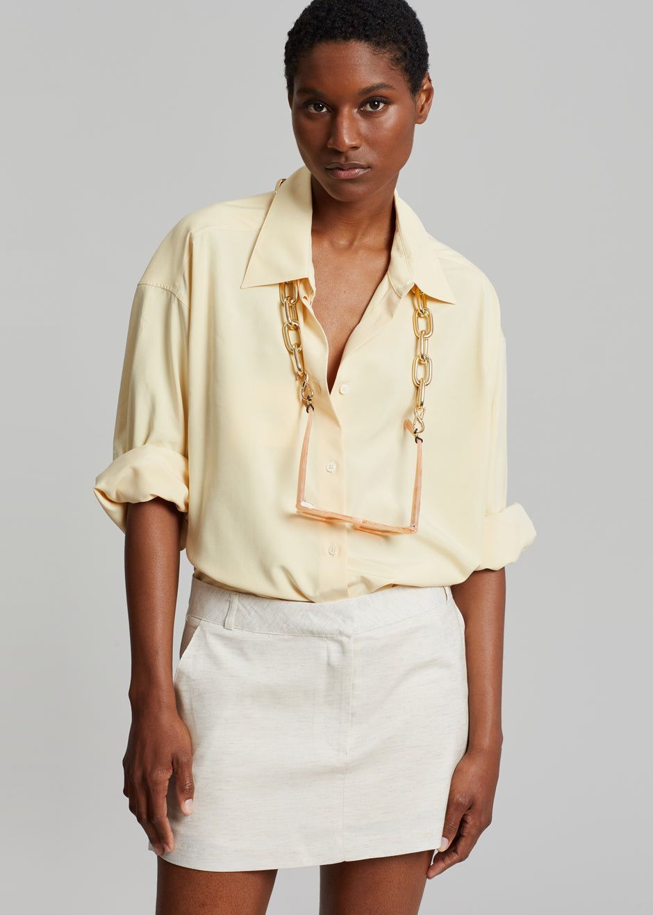 Isle Linen Mini Skirt - Oat Melange sold by Frankie Shop product image thumbnail 2