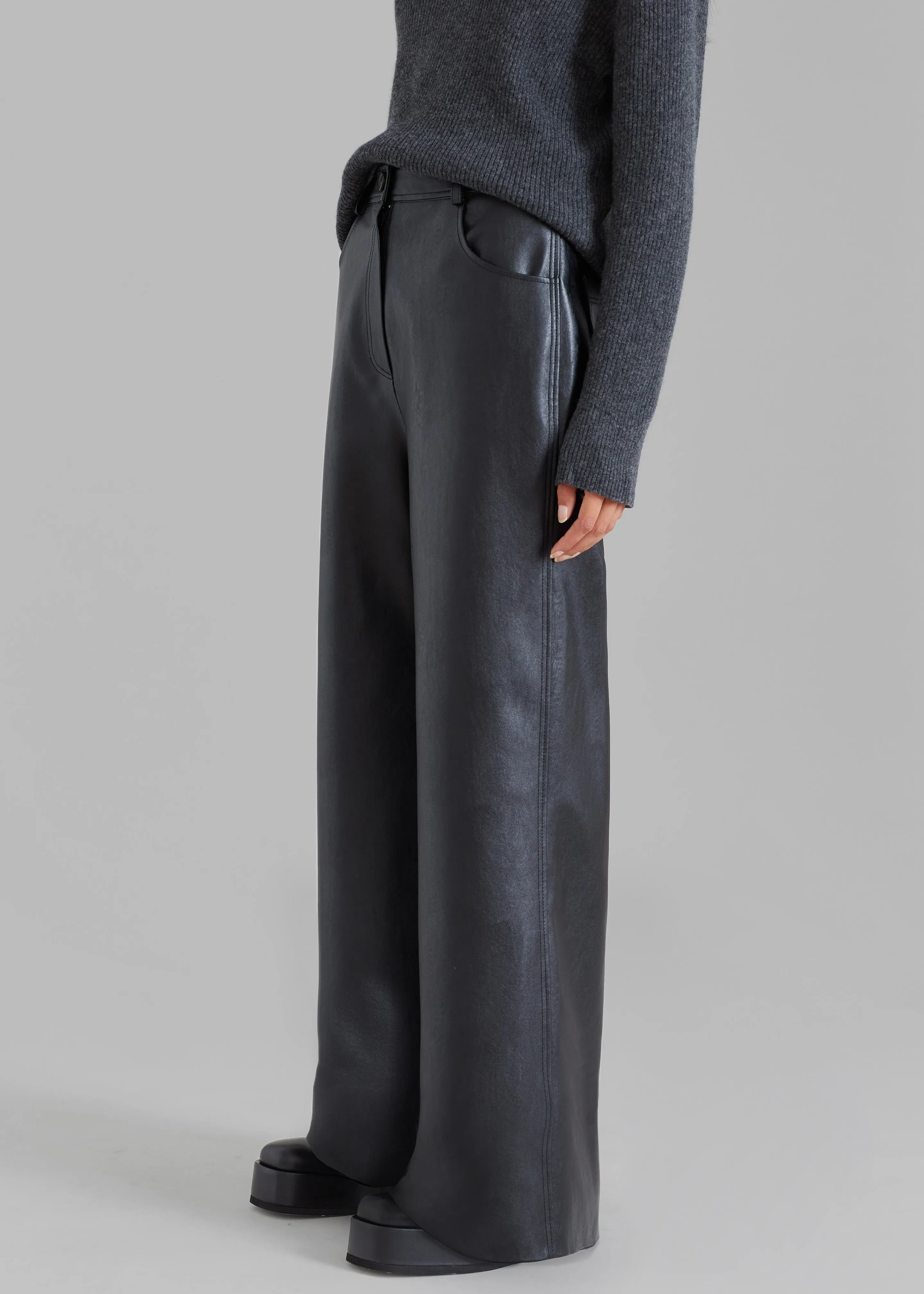 Kira Wide Pants - Black sold by Frankie Shop