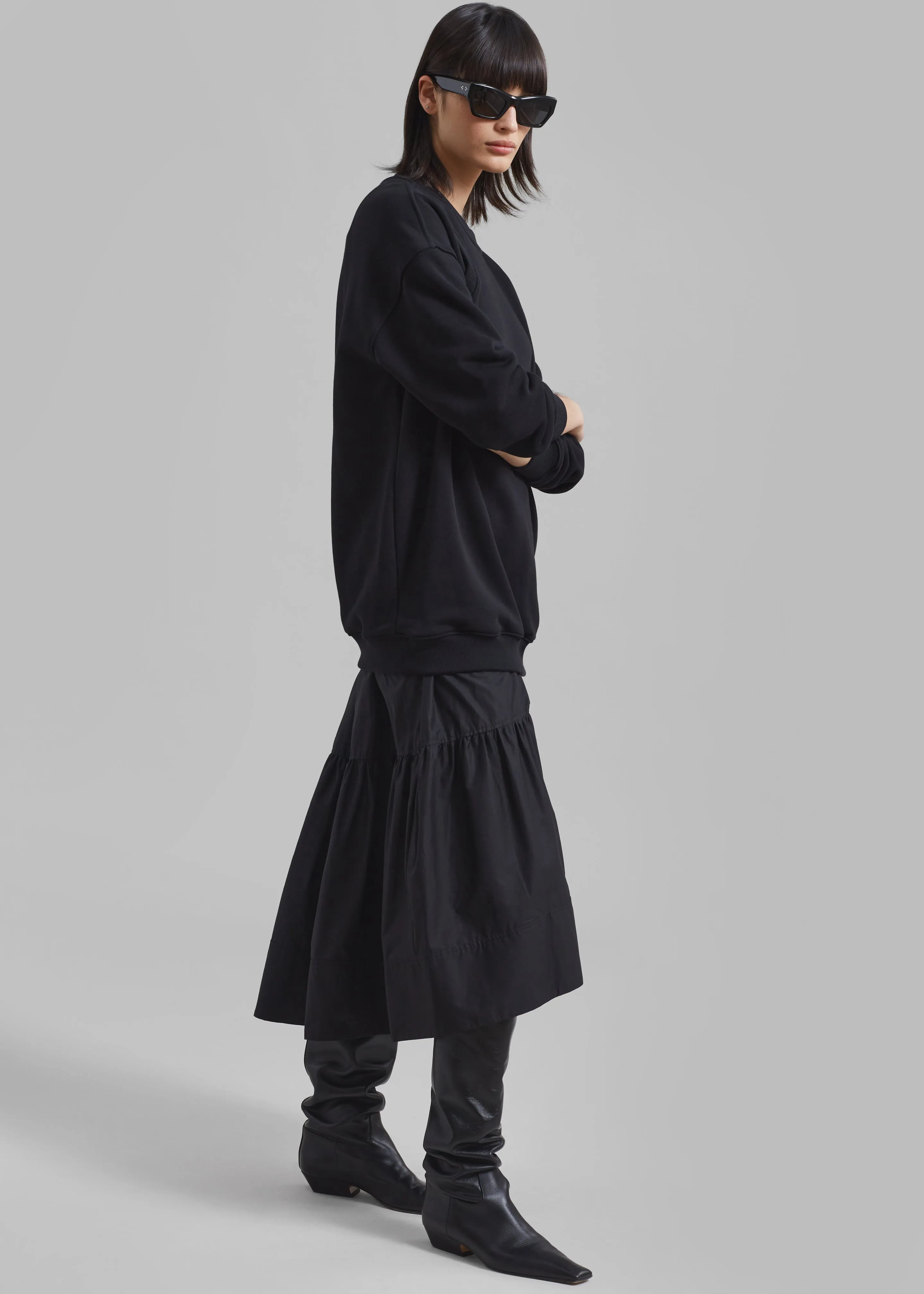 3.1 Phillip Lim French Terry Oversized Midi Dress - Black sold by Frankie Shop product image thumbnail 4