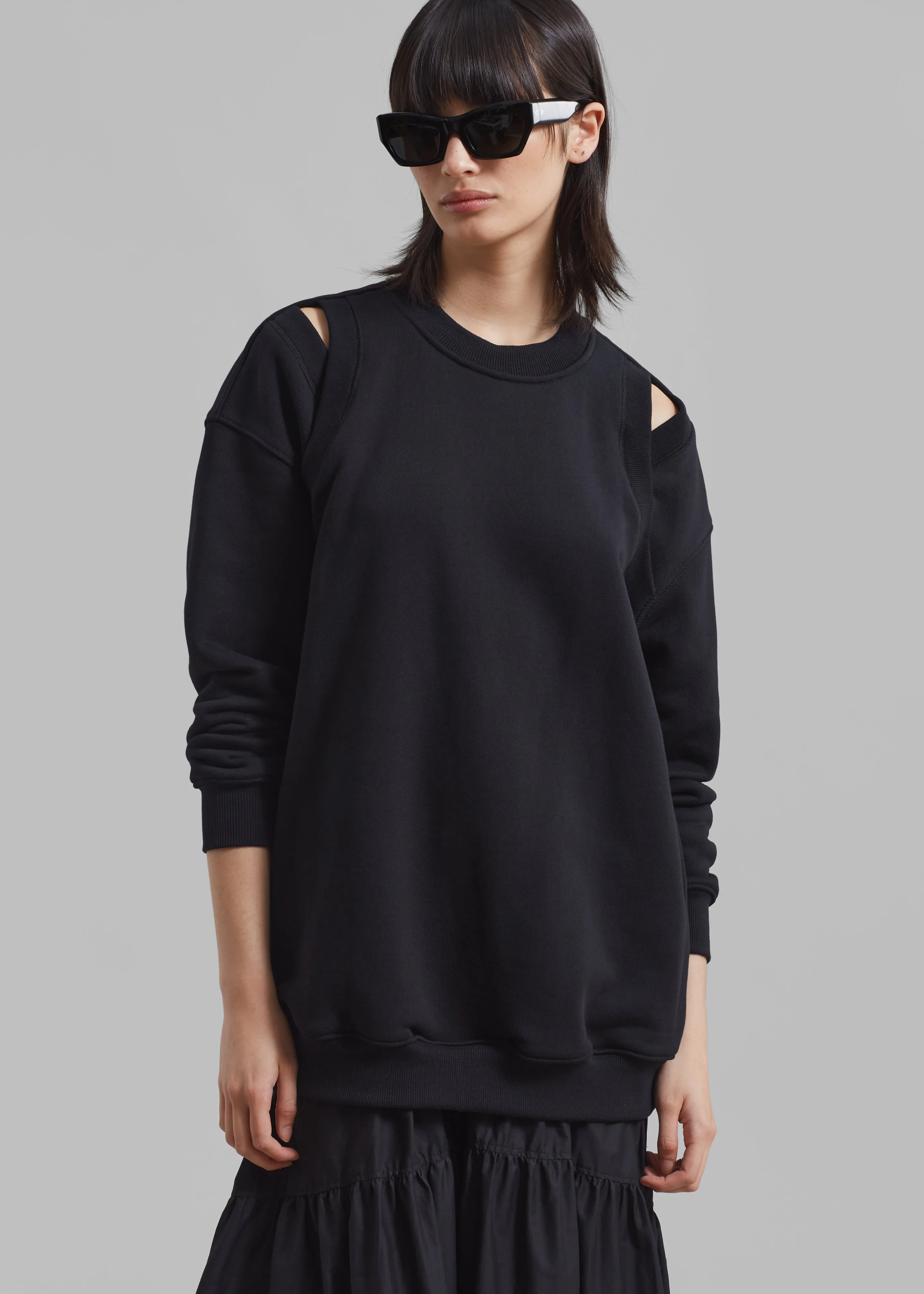 3.1 Phillip Lim French Terry Oversized Midi Dress - Black sold by Frankie Shop product image thumbnail 2