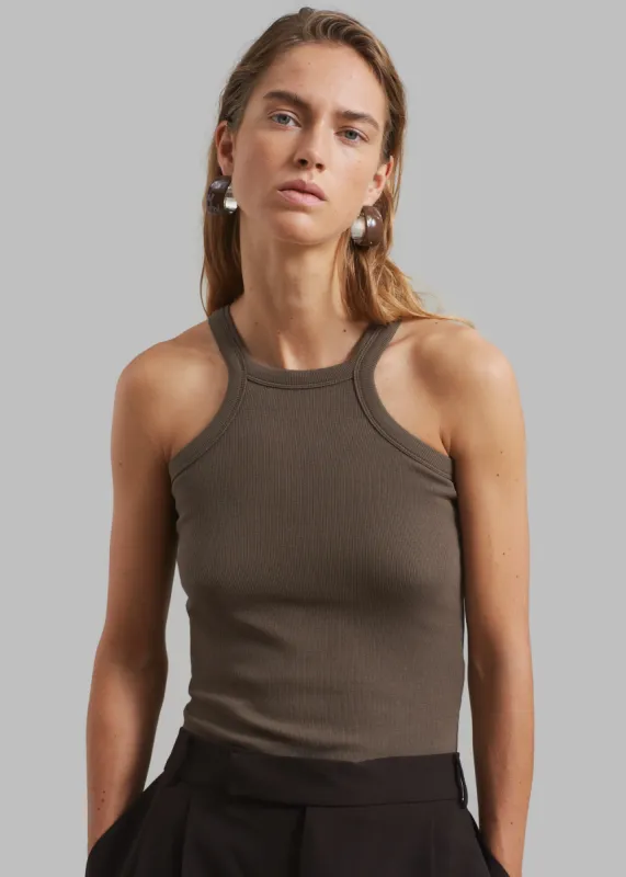Omi Halter Tank Top - Brown sold by Frankie Shop