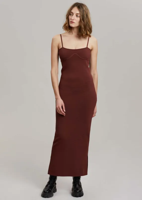 Nanushka Nyoka Knit Dress - Mahogany made by Nanushka