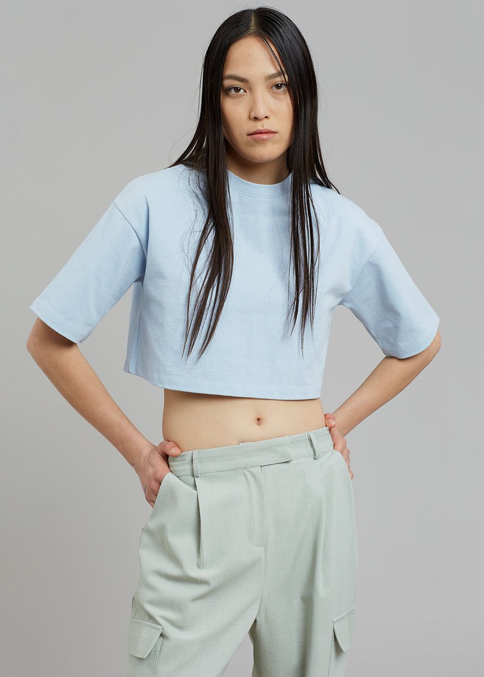 Karina Cropped T-Shirt - Sky sold by Frankie Shop