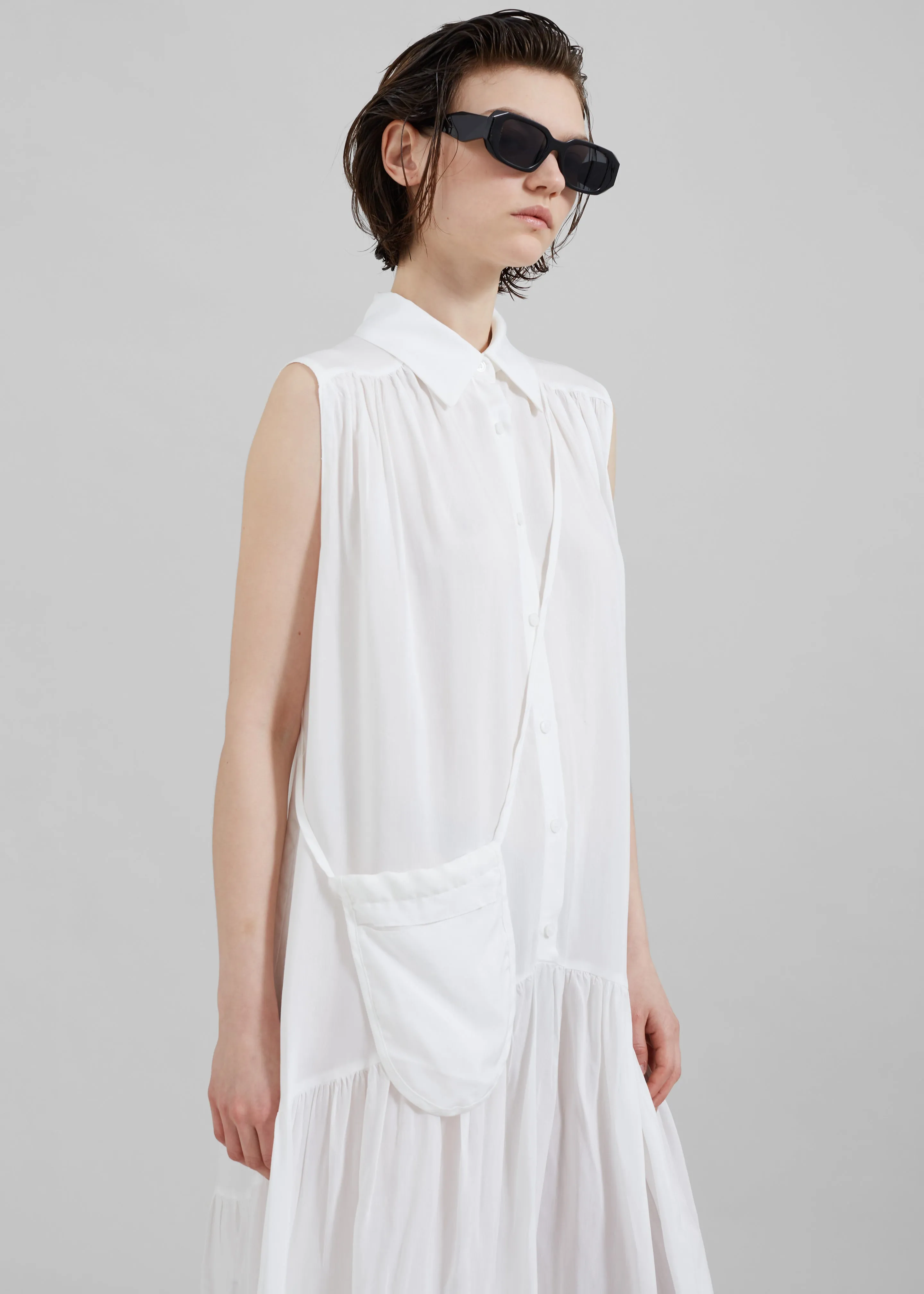 Maela Button Up Midi Dress - White sold by Frankie Shop product image thumbnail 4