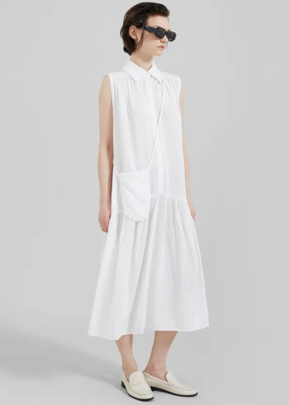 Maela Button Up Midi Dress - White made by Frankie Shop