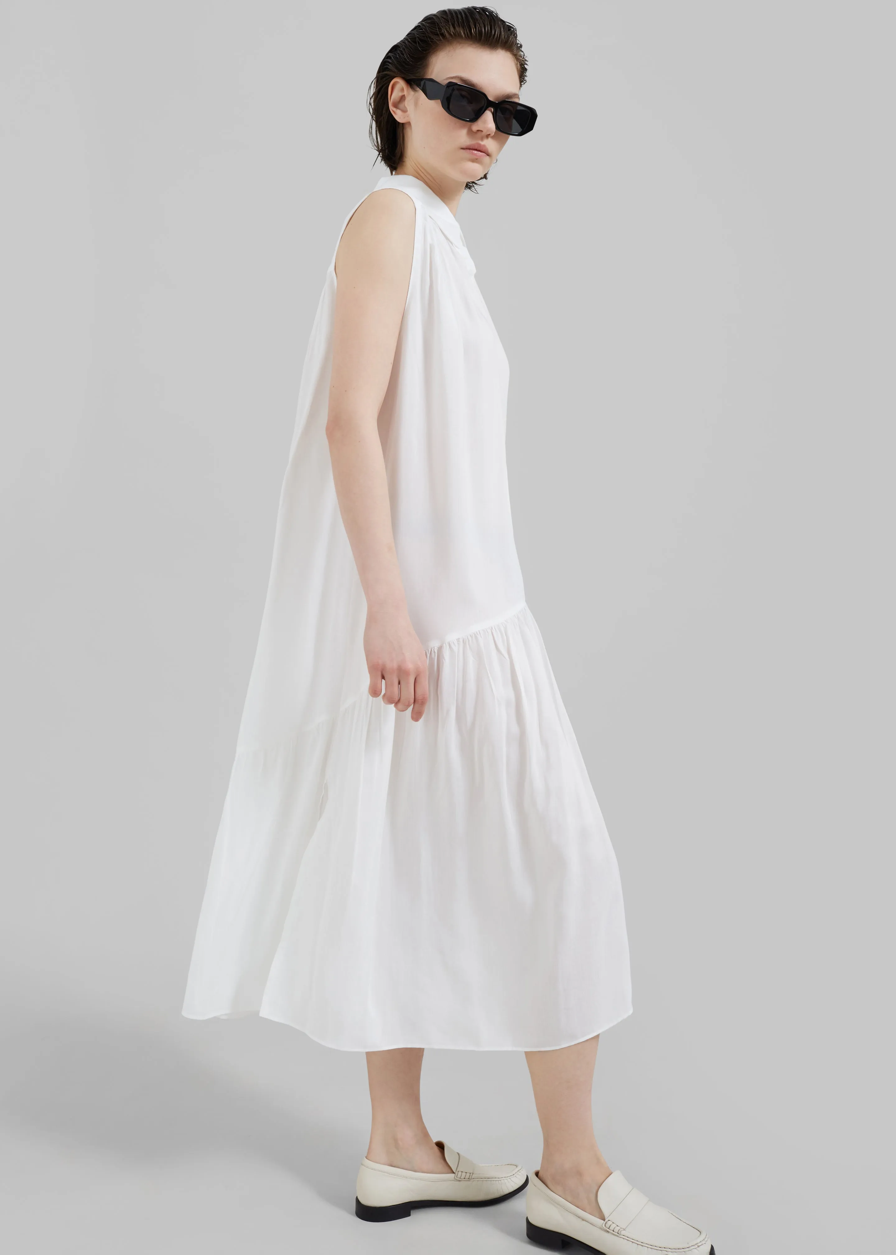 Maela Button Up Midi Dress - White sold by Frankie Shop product image thumbnail 3