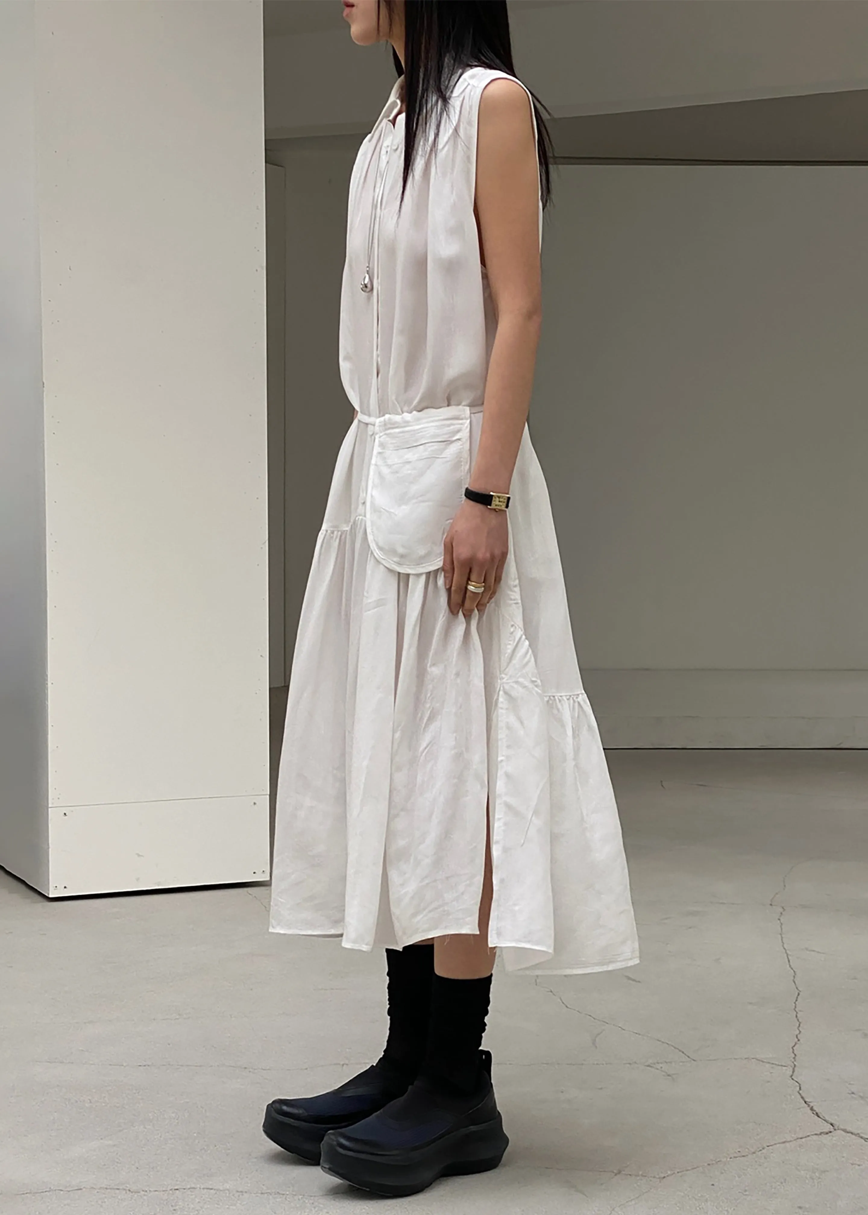 Maela Button Up Midi Dress - White sold by Frankie Shop product image thumbnail 5