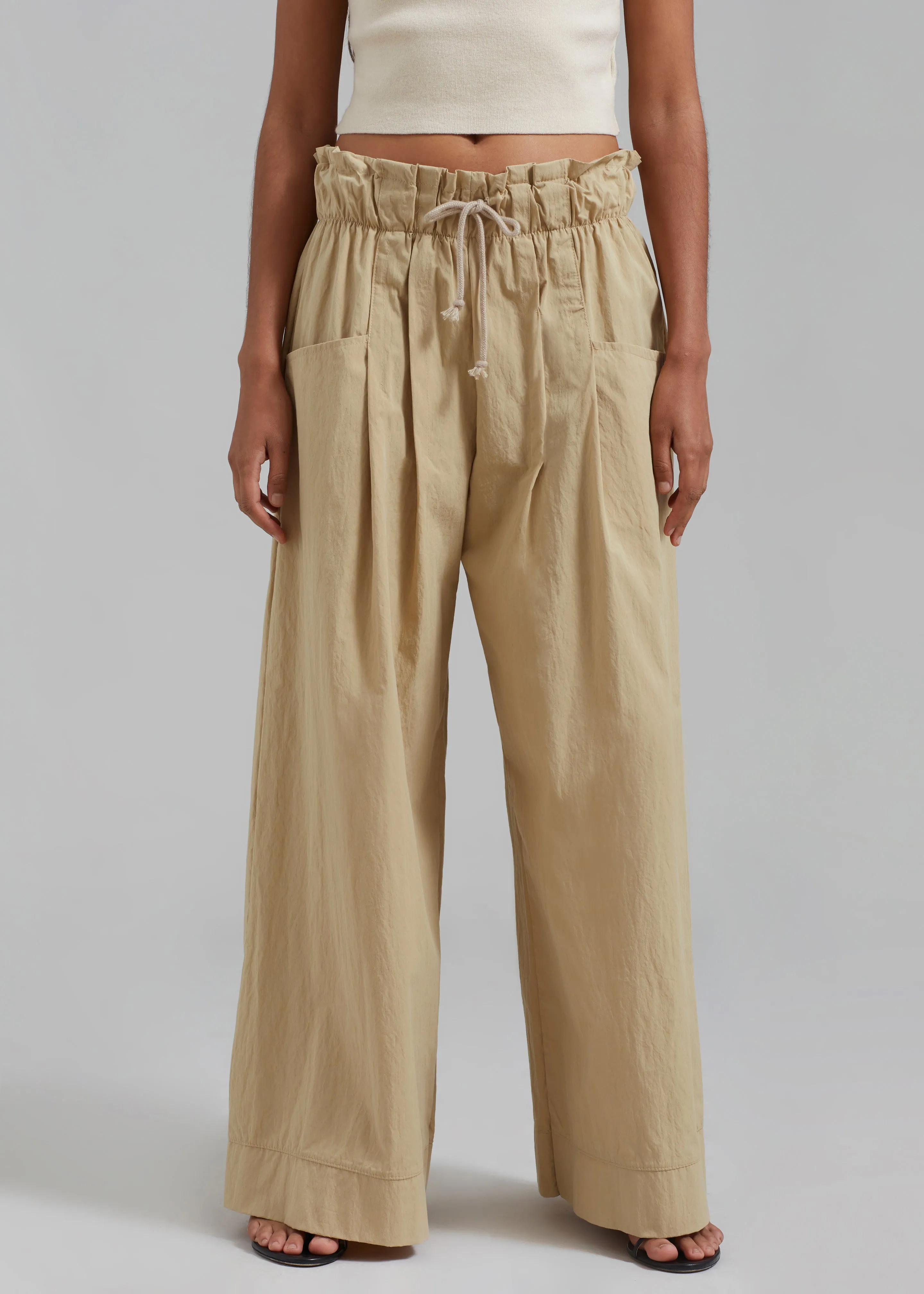 Anaya Wide Trousers - Beige sold by Frankie Shop product image thumbnail 5