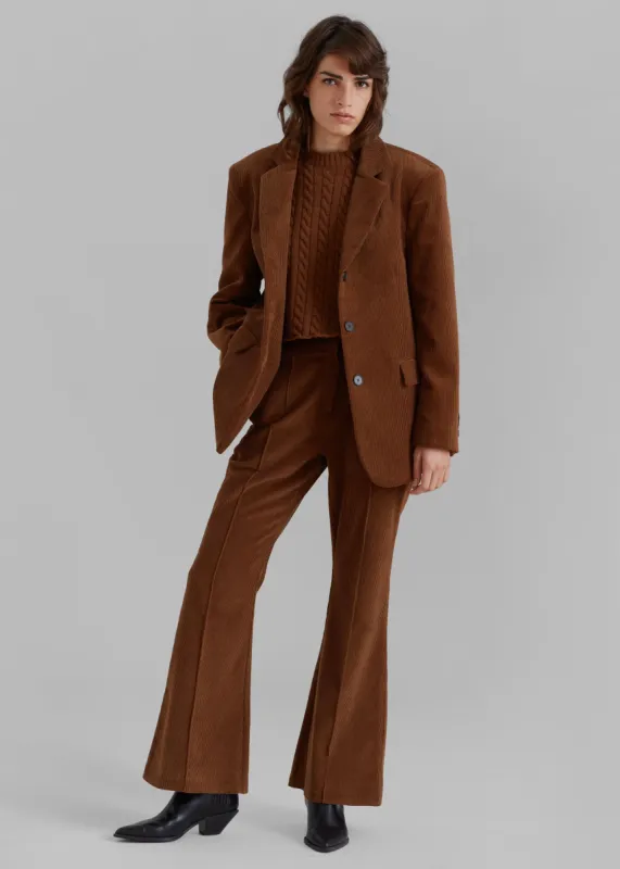 Lydian Corduroy Flare Pants - Brown made by Frankie Shop