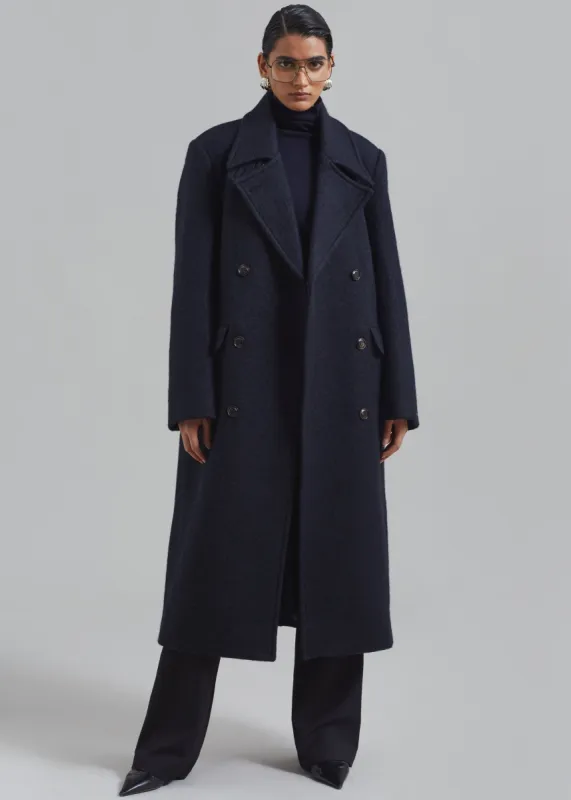 Jeremiah Wool Coat - Navy sold by Frankie Shop