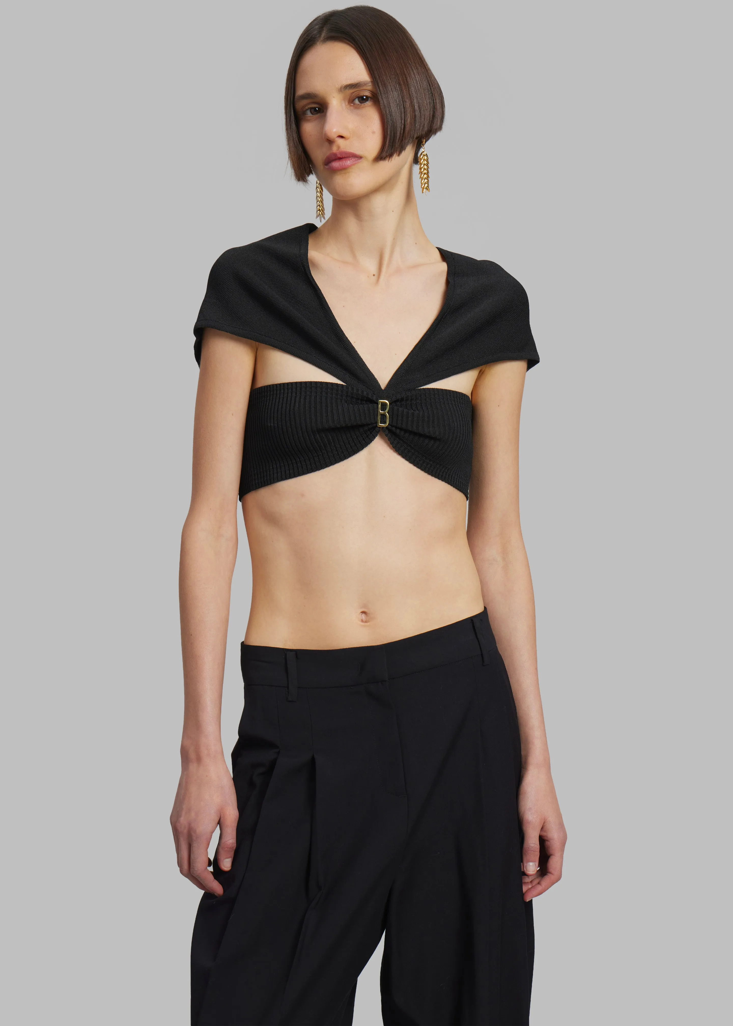 Bevza Crop-Top With Hustka - Black sold by Frankie Shop