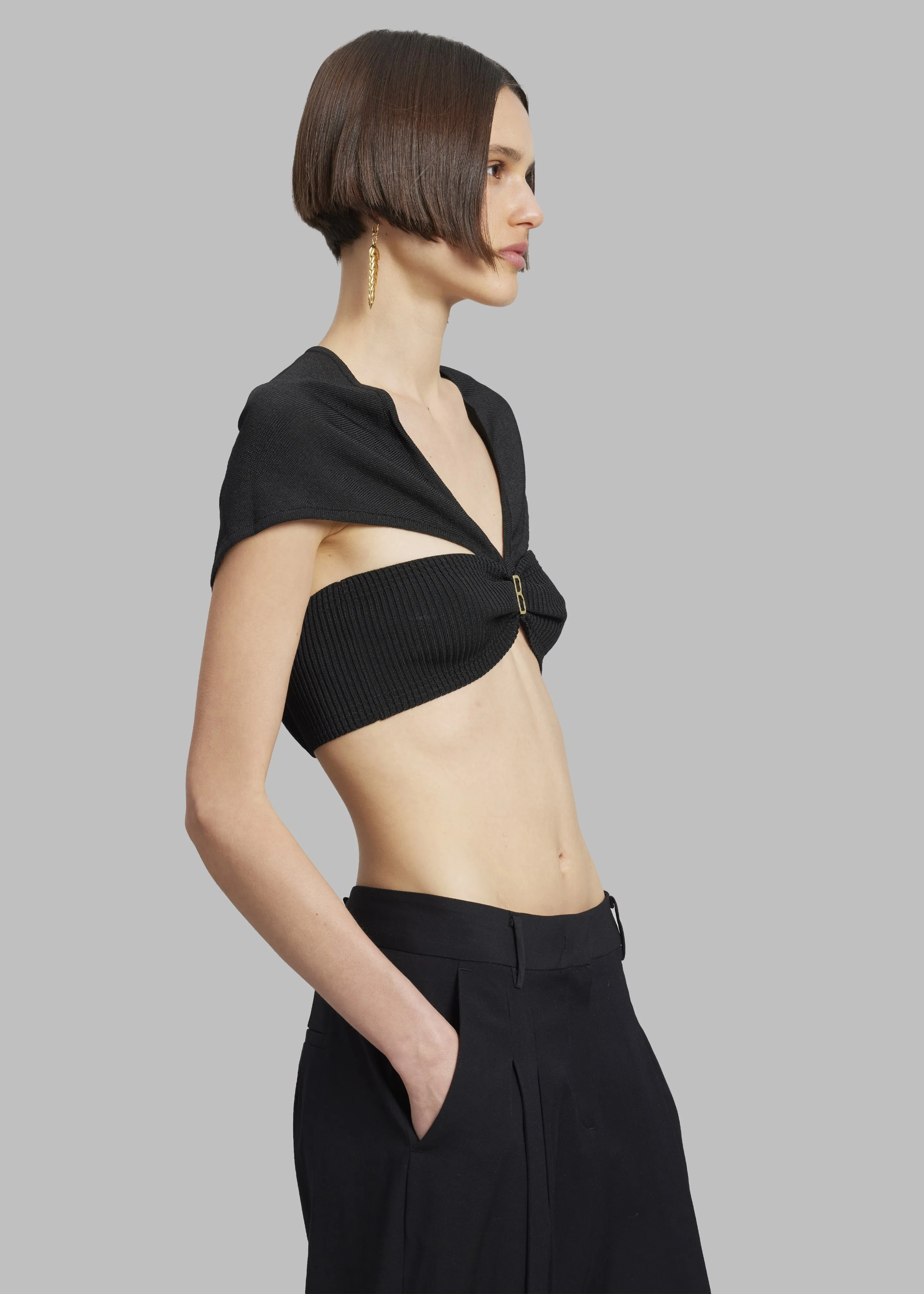 Bevza Crop-Top With Hustka - Black sold by Frankie Shop product image thumbnail 3