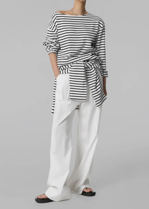 Elin Boatneck Top - Black Stripe sold by Frankie Shop