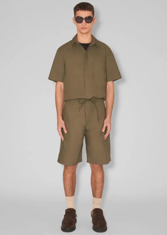 Nanushka Benja Short Sleeve Romper - Olive sold by Frankie Shop