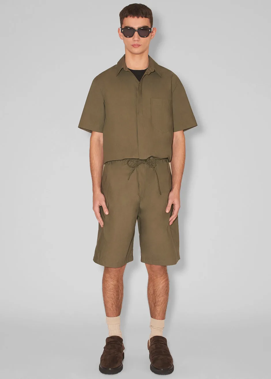 Nanushka Benja Short Sleeve Romper - Olive sold by Frankie Shop