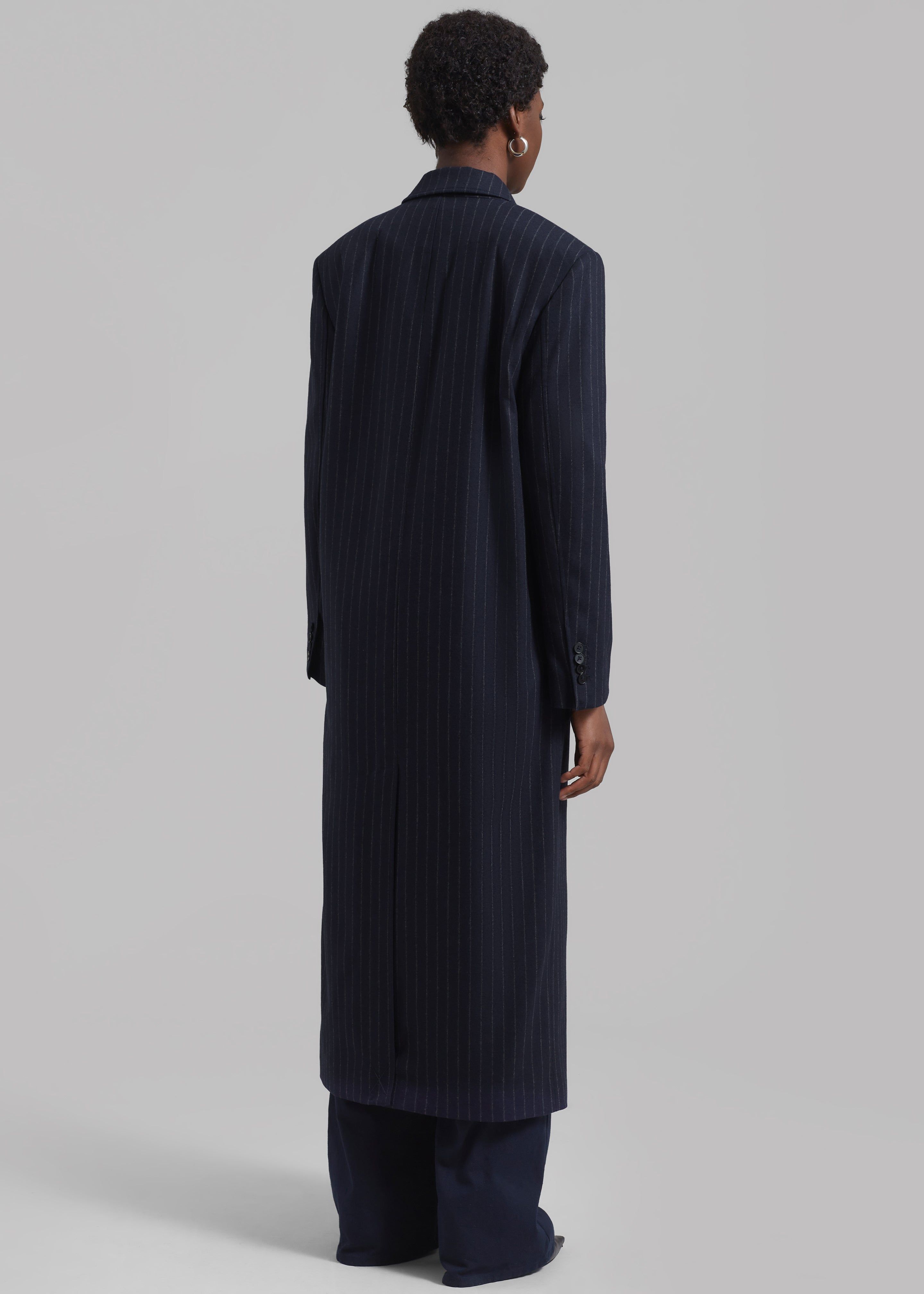 Loulou Studio Ido Long Coat - Navy Stripes sold by Frankie Shop product image thumbnail 5
