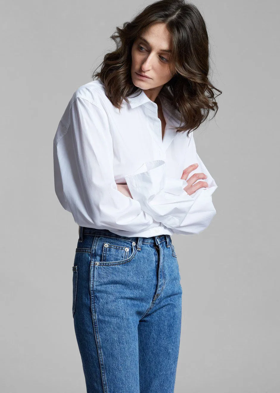 Dusky Classic Oversized Shirt - White sold by Frankie Shop