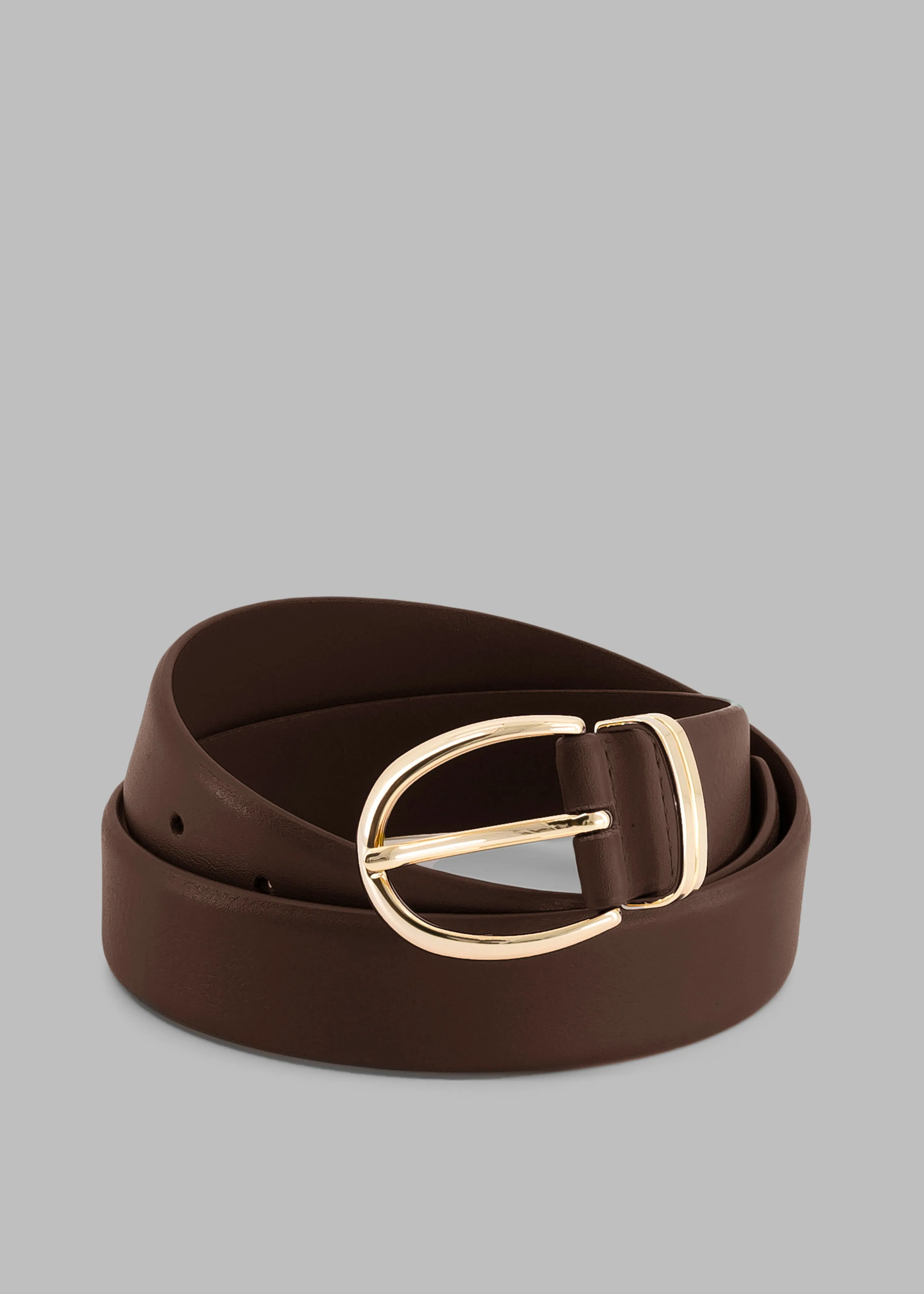 Ora Leather Belt - Brown/Gold sold by Frankie Shop