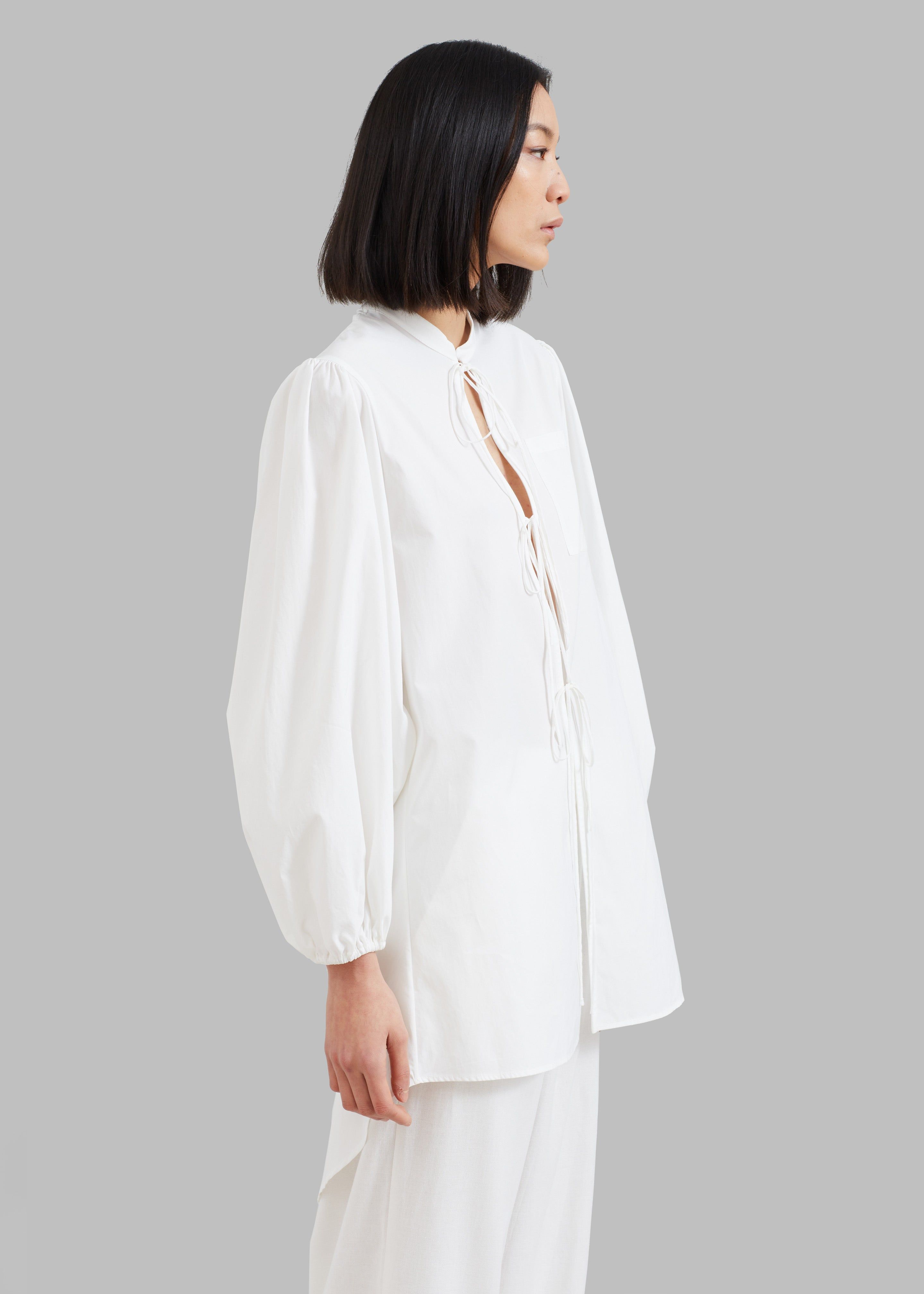 MATIN Tie-Front Shirt Dress - White sold by Frankie Shop product image thumbnail 7