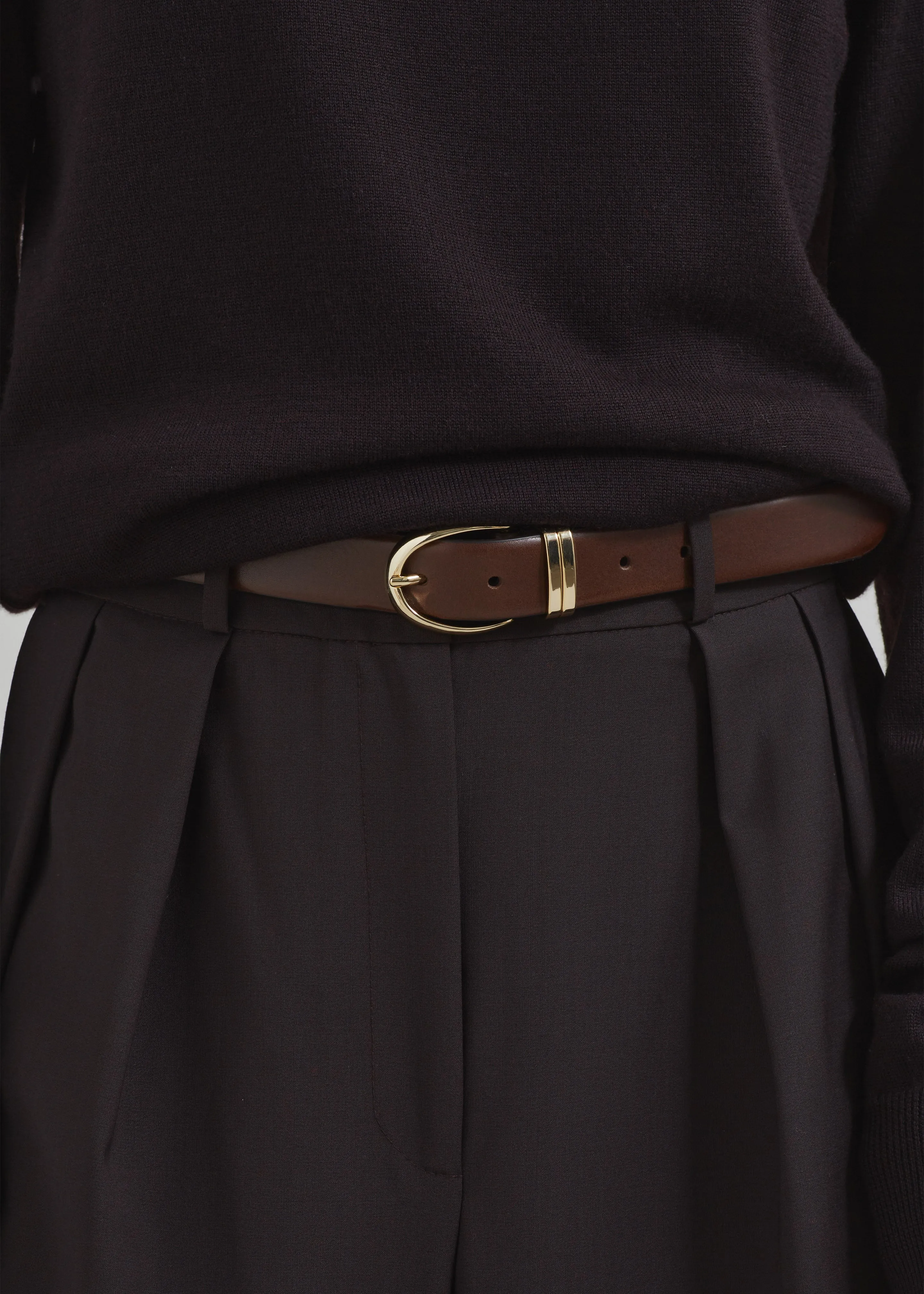 Ora Leather Belt - Brown/Gold sold by Frankie Shop product image thumbnail 2