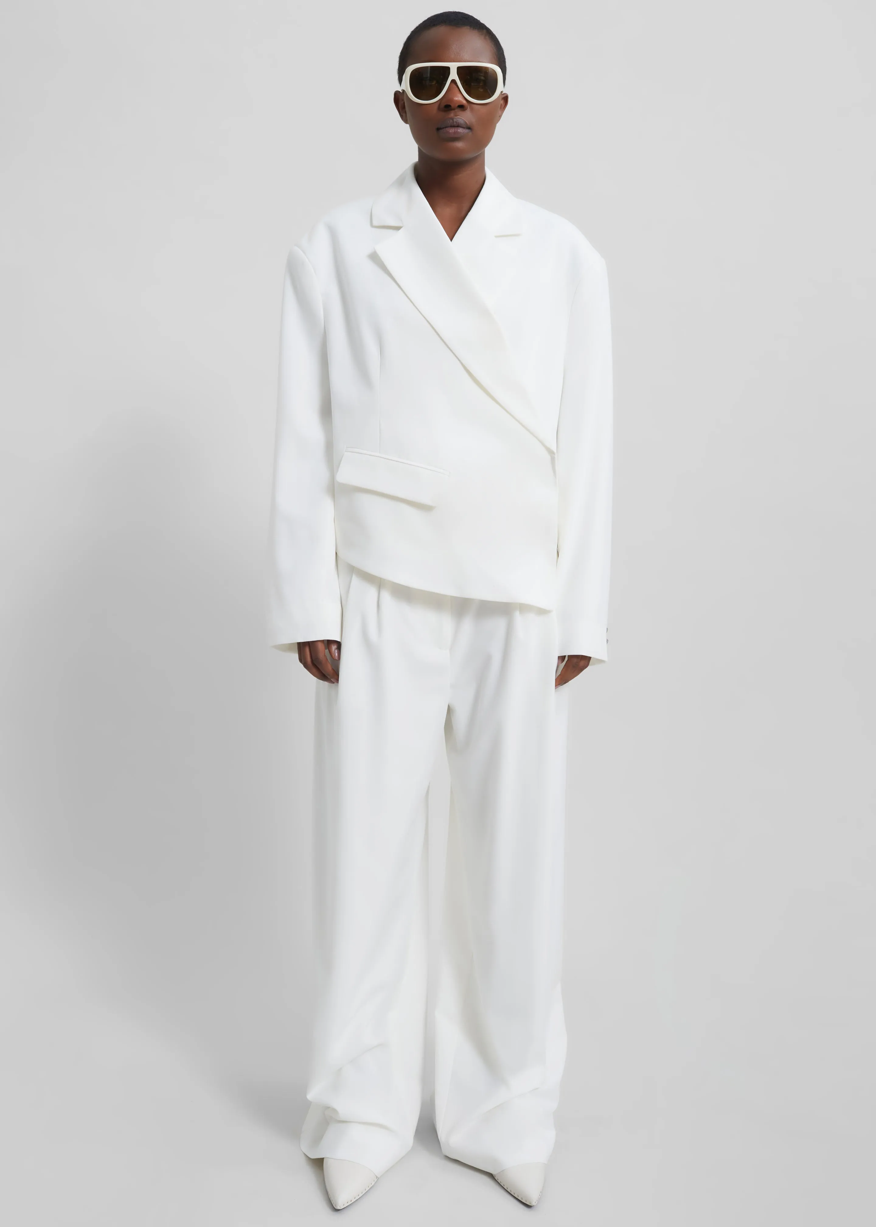 Remain Wide Pants with Pleats - Egret sold by Frankie Shop product image thumbnail 5