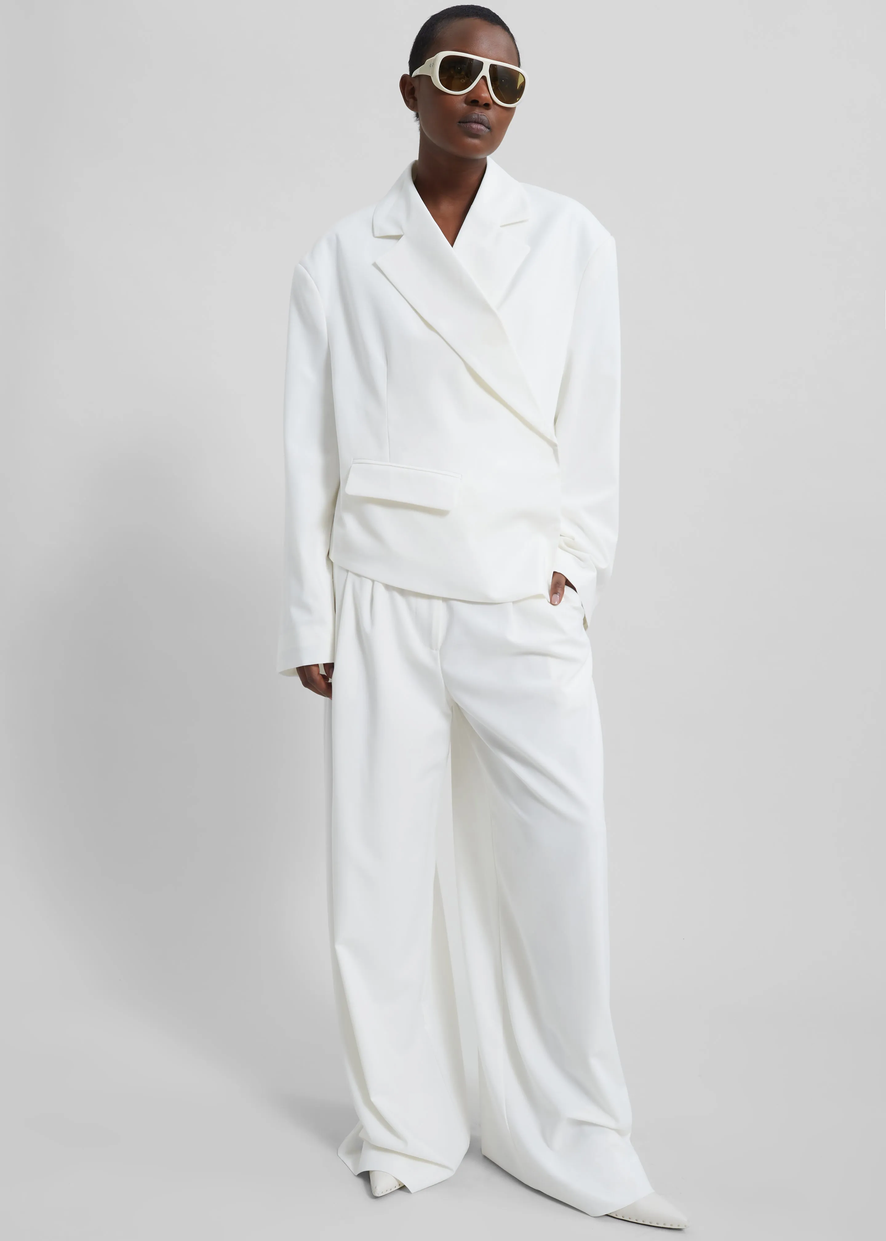 Remain Wide Pants with Pleats - Egret sold by Frankie Shop product image thumbnail 4