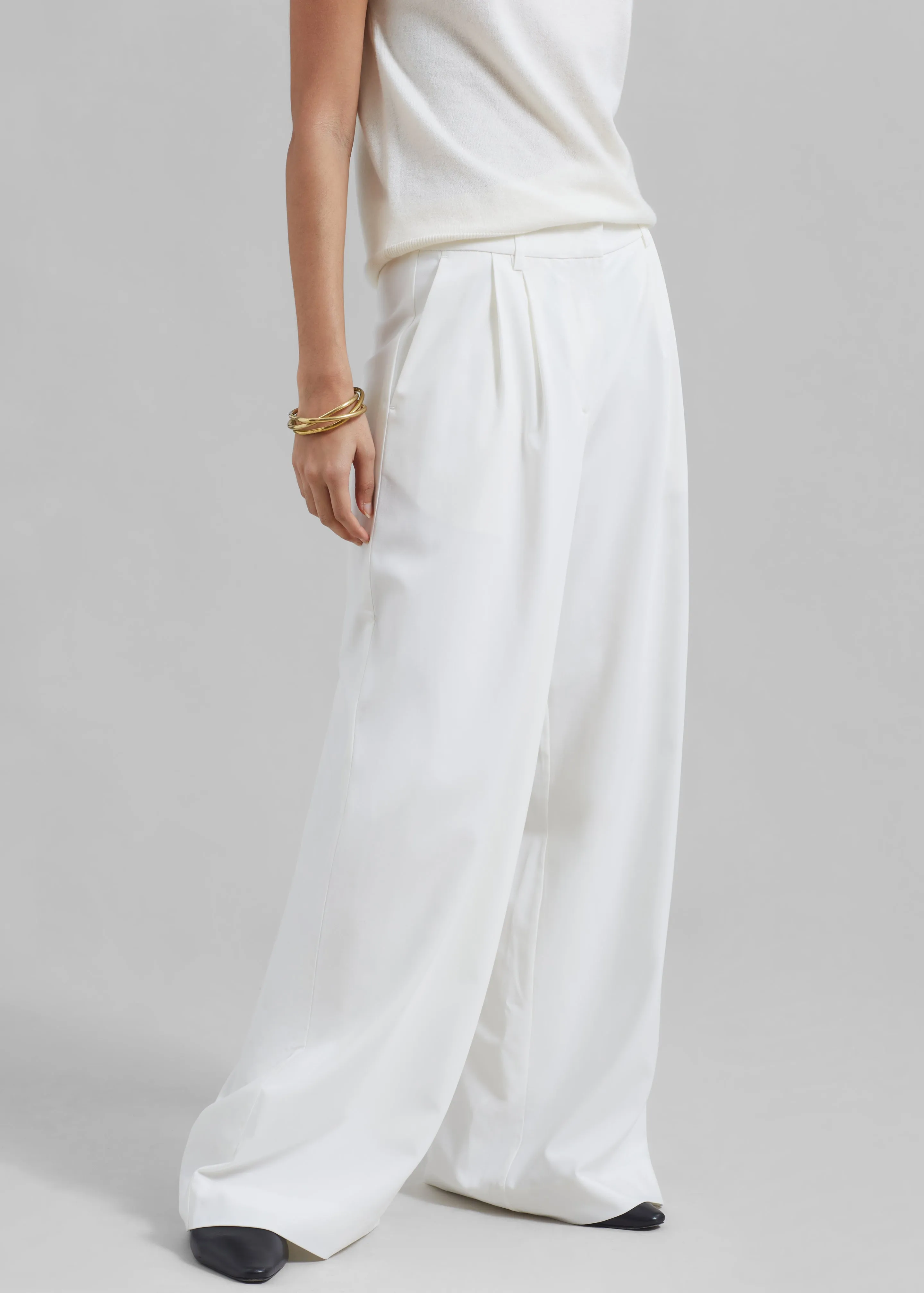 Remain Wide Pants with Pleats - Egret sold by Frankie Shop product image thumbnail 2