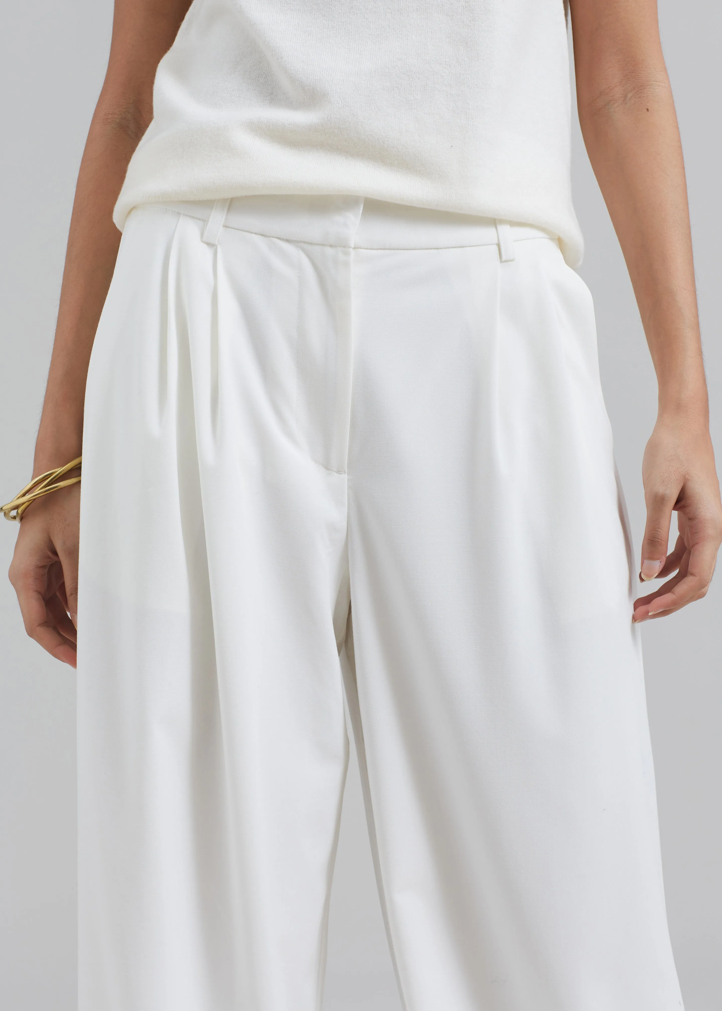 Remain Wide Pants with Pleats - Egret sold by Frankie Shop product image thumbnail 3