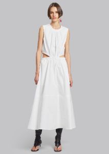 Proenza Schouler White Label Poplin Cutout Midi Dress - Off White sold by Frankie Shop