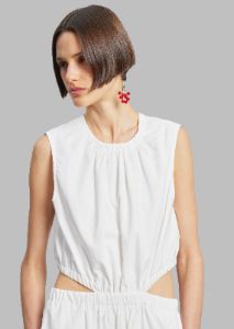 Proenza Schouler White Label Poplin Cutout Midi Dress - Off White sold by Frankie Shop