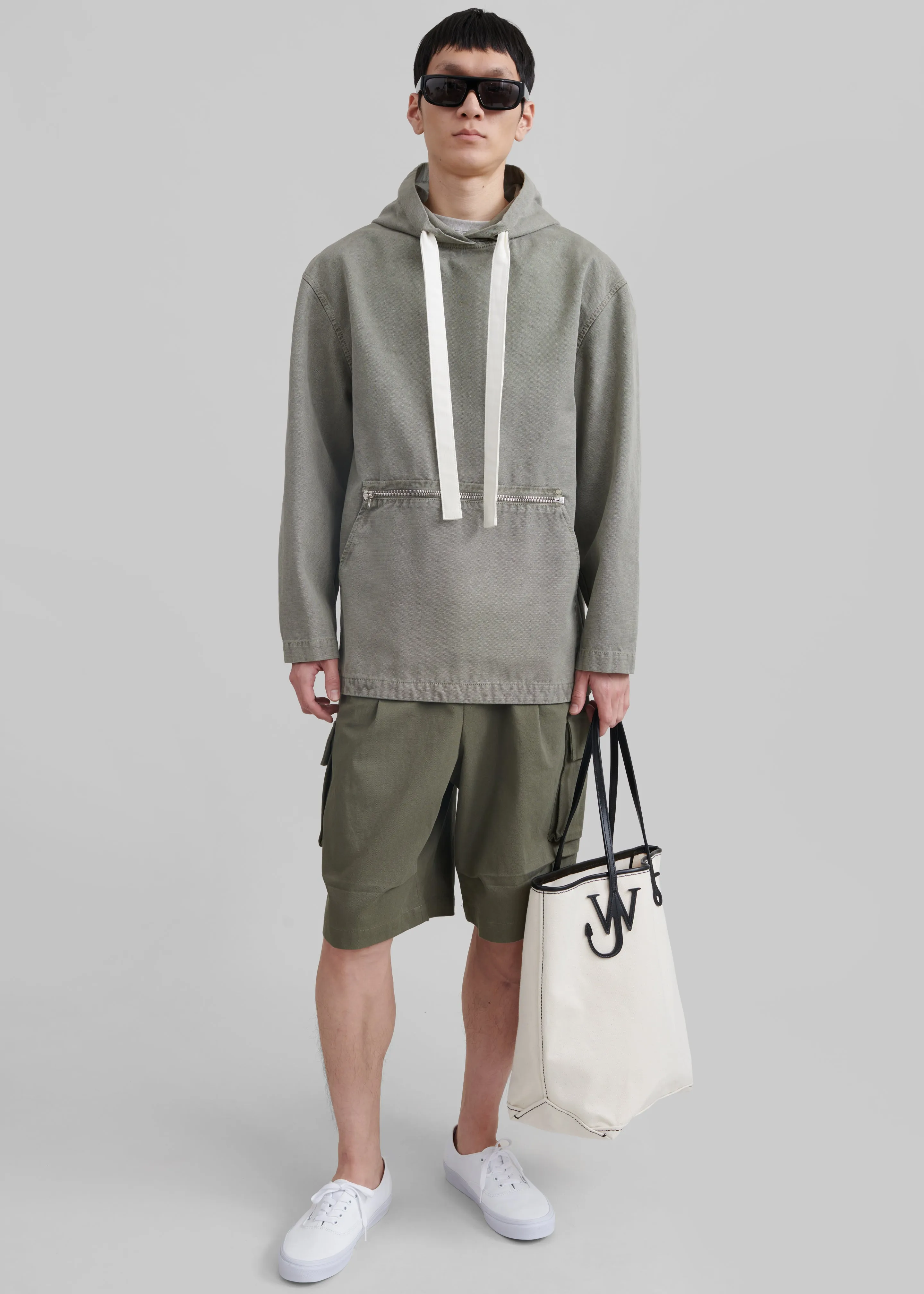 JW Anderson Garment Dye Hoodie - Grey sold by Frankie Shop
