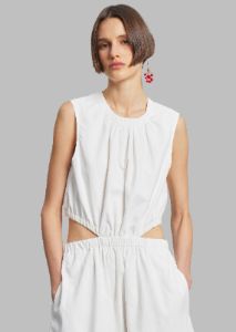 Proenza Schouler White Label Poplin Cutout Midi Dress - Off White sold by Frankie Shop