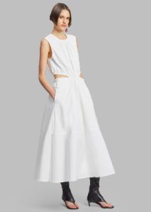 Proenza Schouler White Label Poplin Cutout Midi Dress - Off White sold by Frankie Shop