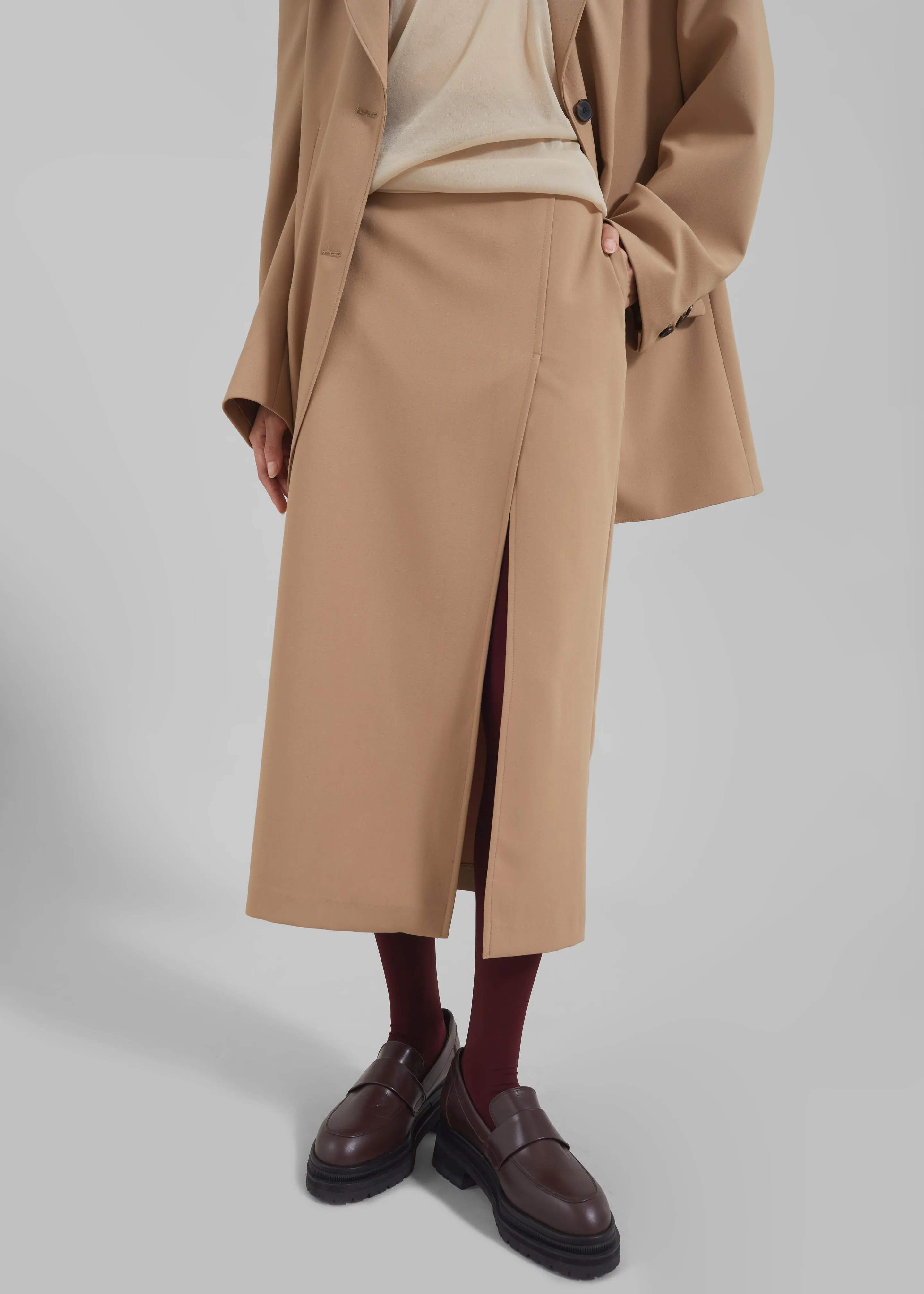Cordelia Midi Slit Skirt - Camel sold by Frankie Shop product image thumbnail 2