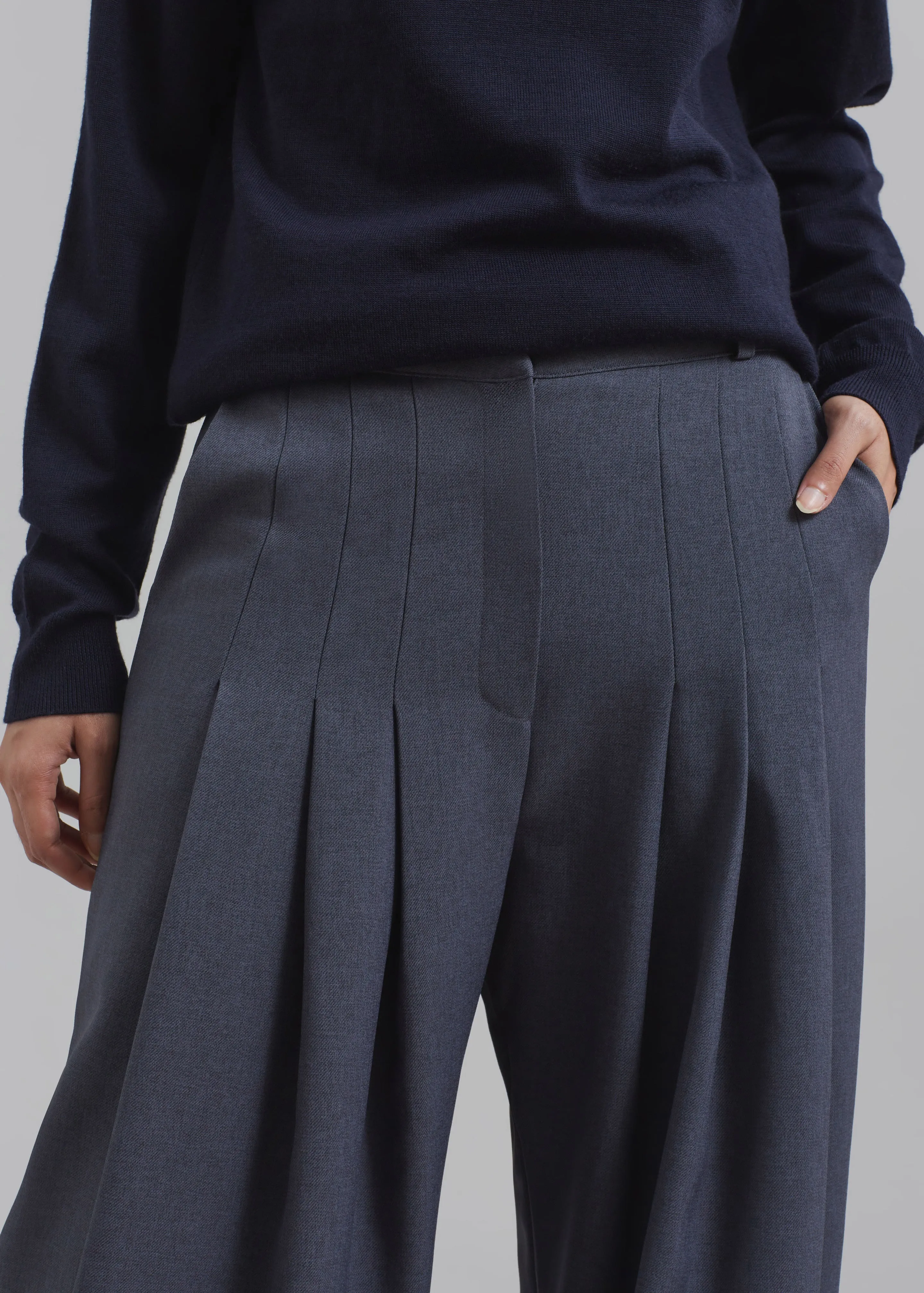 Regina Pleated Trousers - Grey sold by Frankie Shop product image thumbnail 4