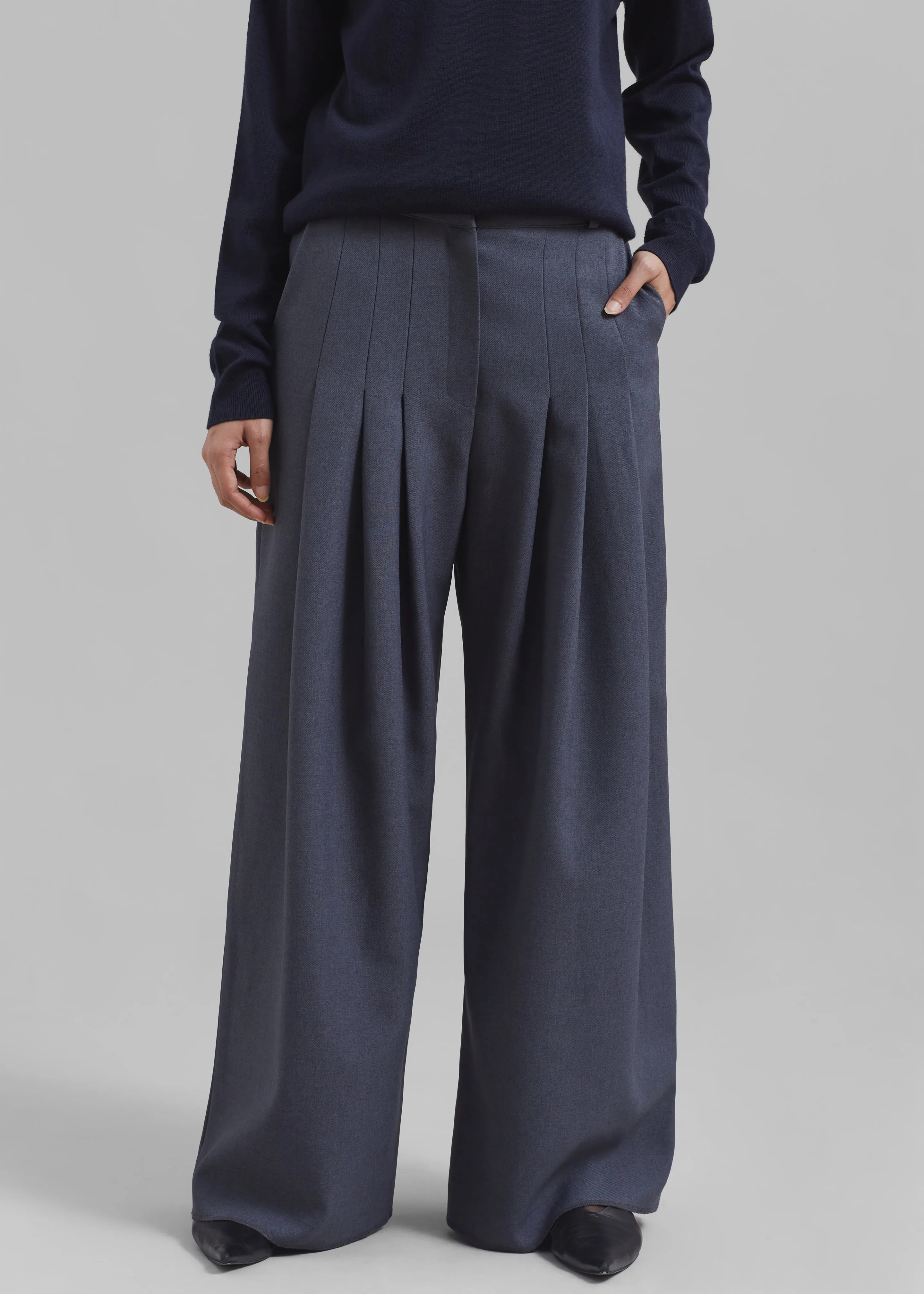 Regina Pleated Trousers - Grey sold by Frankie Shop product image thumbnail 2