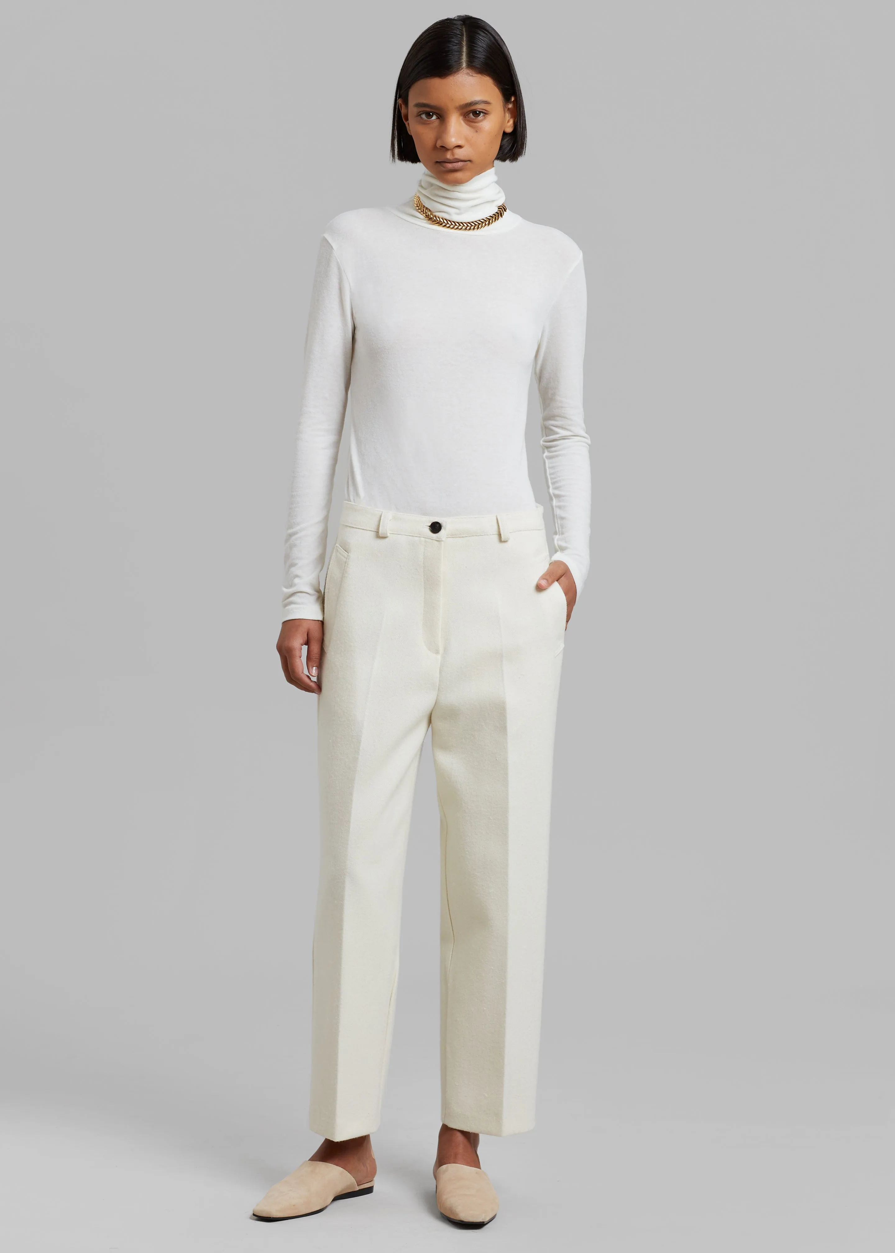 Dira Trousers - Cream sold by Frankie Shop product image thumbnail 4
