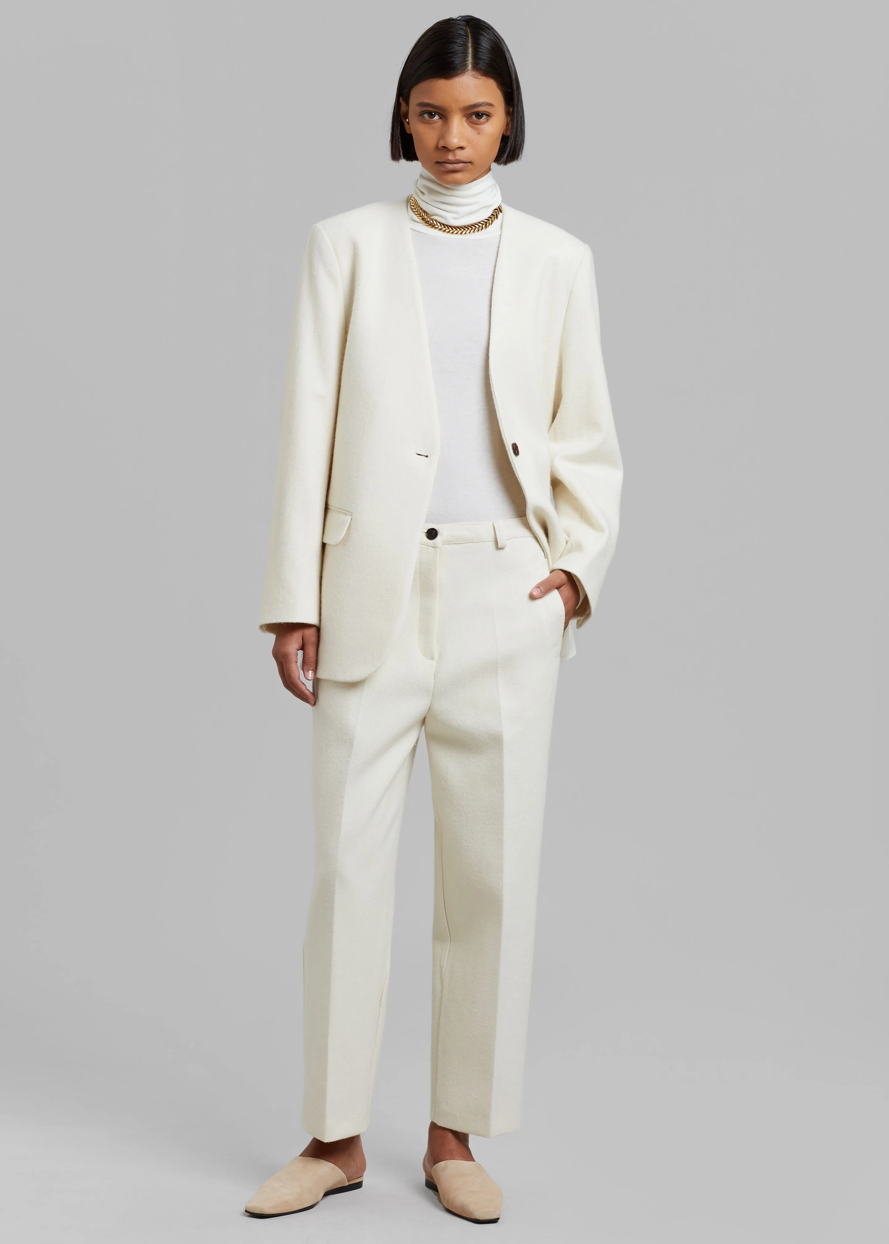 Dira Trousers - Cream sold by Frankie Shop product image thumbnail 2